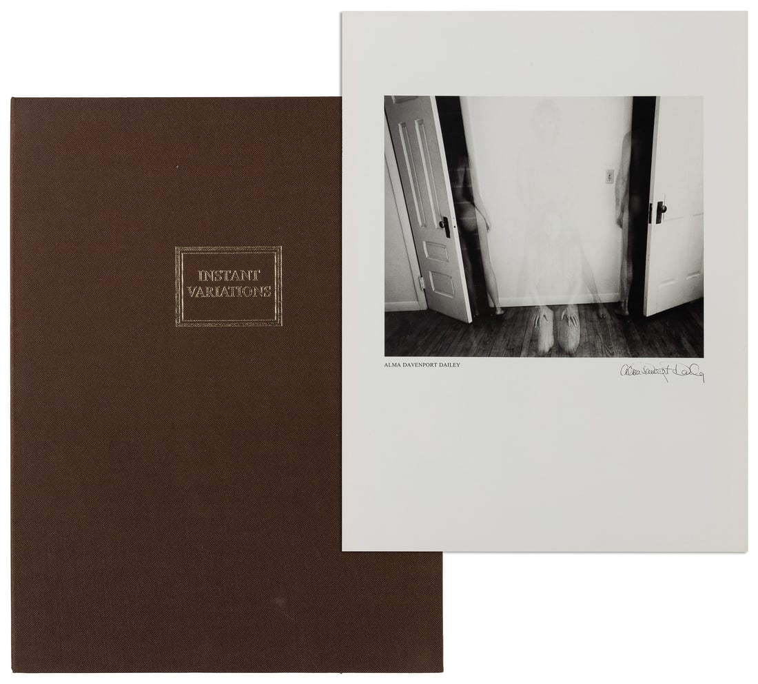 [POLAROID]. Instant Variations.: [POLAROID]. Instant Variations. [Polaroid Corporation], 1976. Cloth clamshell box, stamped in gilt, enclosing 14 prints on Chromolux paper by various photographers with images demonstrating Polaroid i