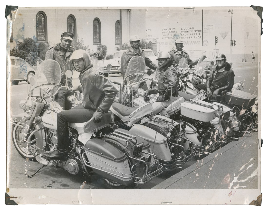 All Black Motorcycle Club / Harley Davidson. East Bay / Oakland, CA, ca. 1960s. (1 of 5)