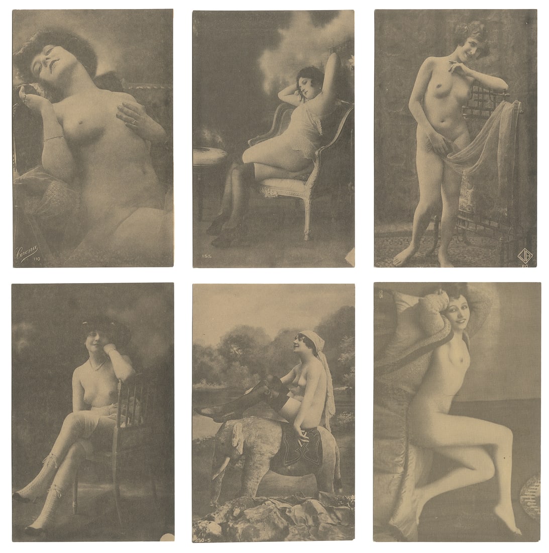 [EROTICA]. Group of 30 postcards and snapshots. (1 of 3)