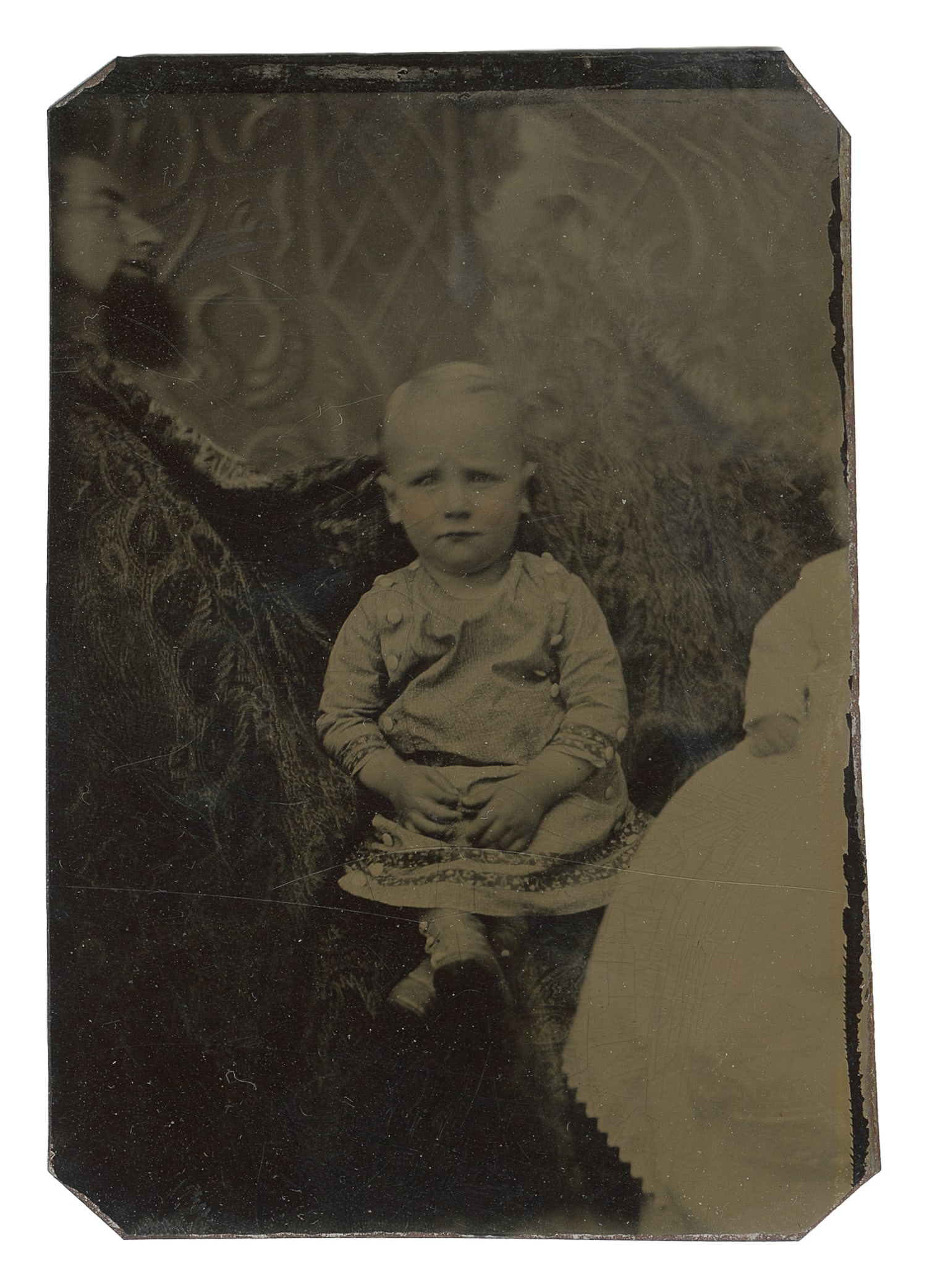 Tintype of boy and "hidden" father. (1 of 1)