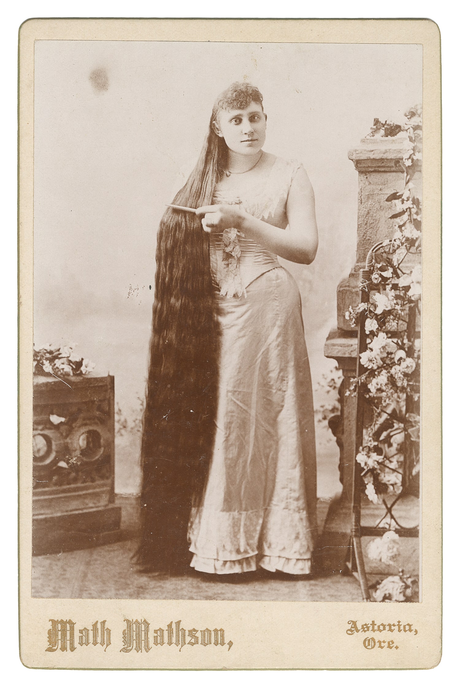 [HAIR]. Cabinet photo of a woman with very long hair. (1 of 1)