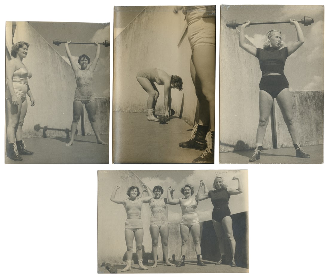 Strongwomen Wrestling Troupe Photographs. Early 20th century.  (1 of 4)