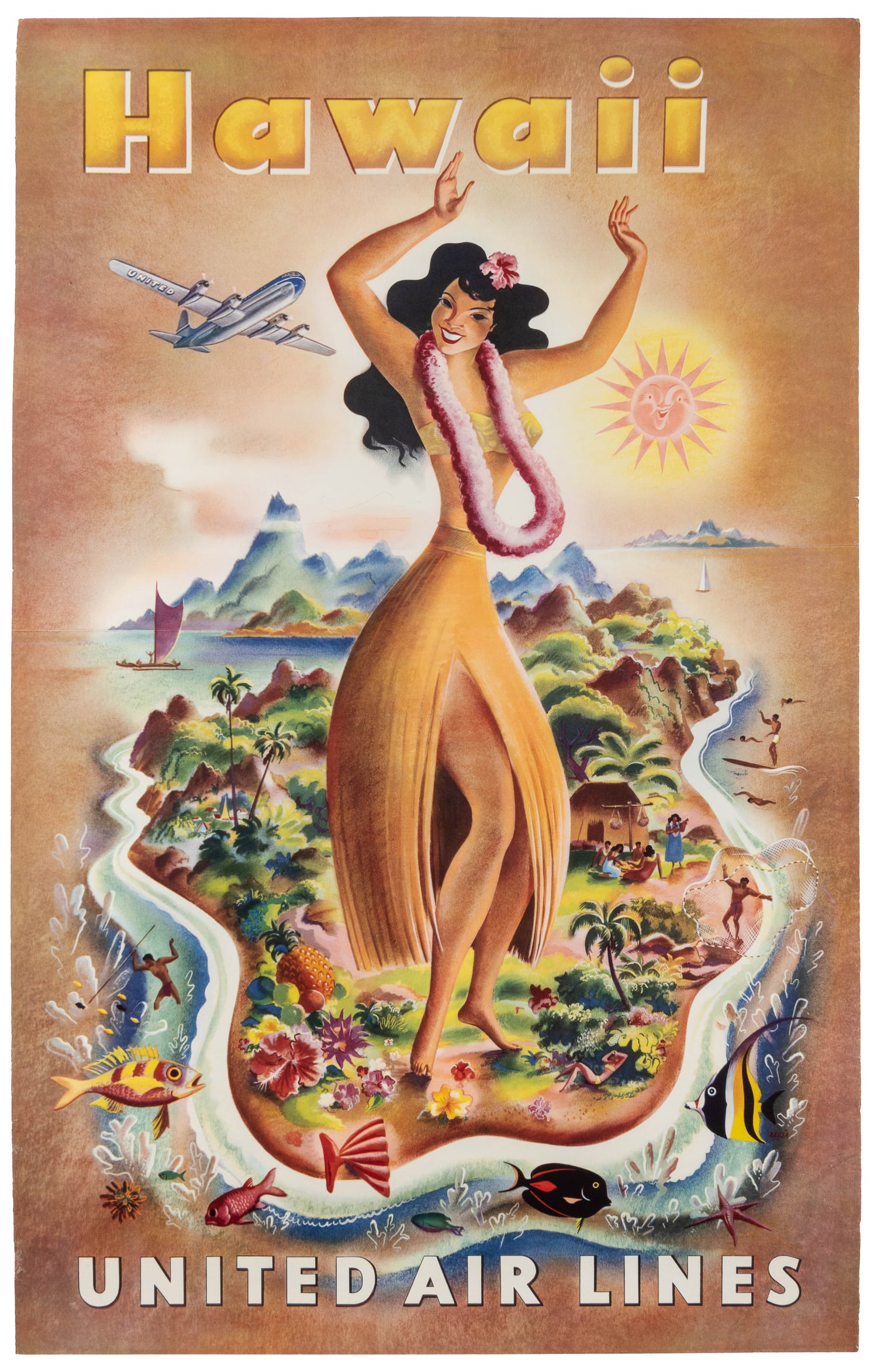 FEHER, Joseph (1908-1987). Hawaii / United Air Lines. Circa 1950s. (1 of 1)