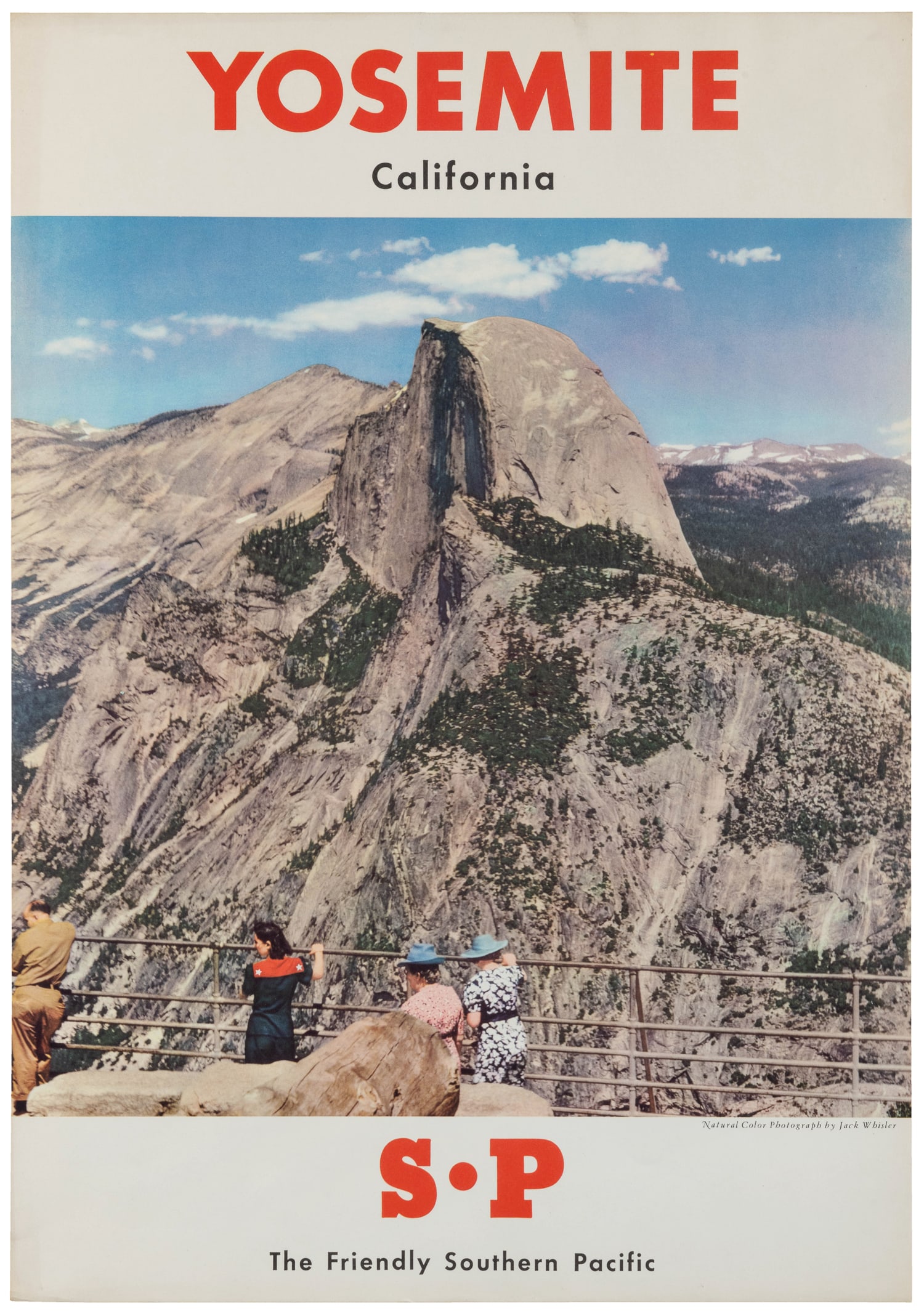 Yosemite / Southern Pacific.: Yosemite / Southern Pacific. Circa 1950s. Color offset printed rail travel poster, with a photo by Jack Whisler. Paper. 23 x 16".