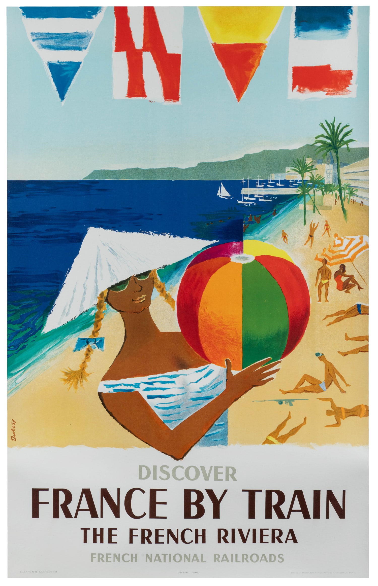 DUBOIS. Discover France by Train / The French Riviera. 1957. (1 of 1)