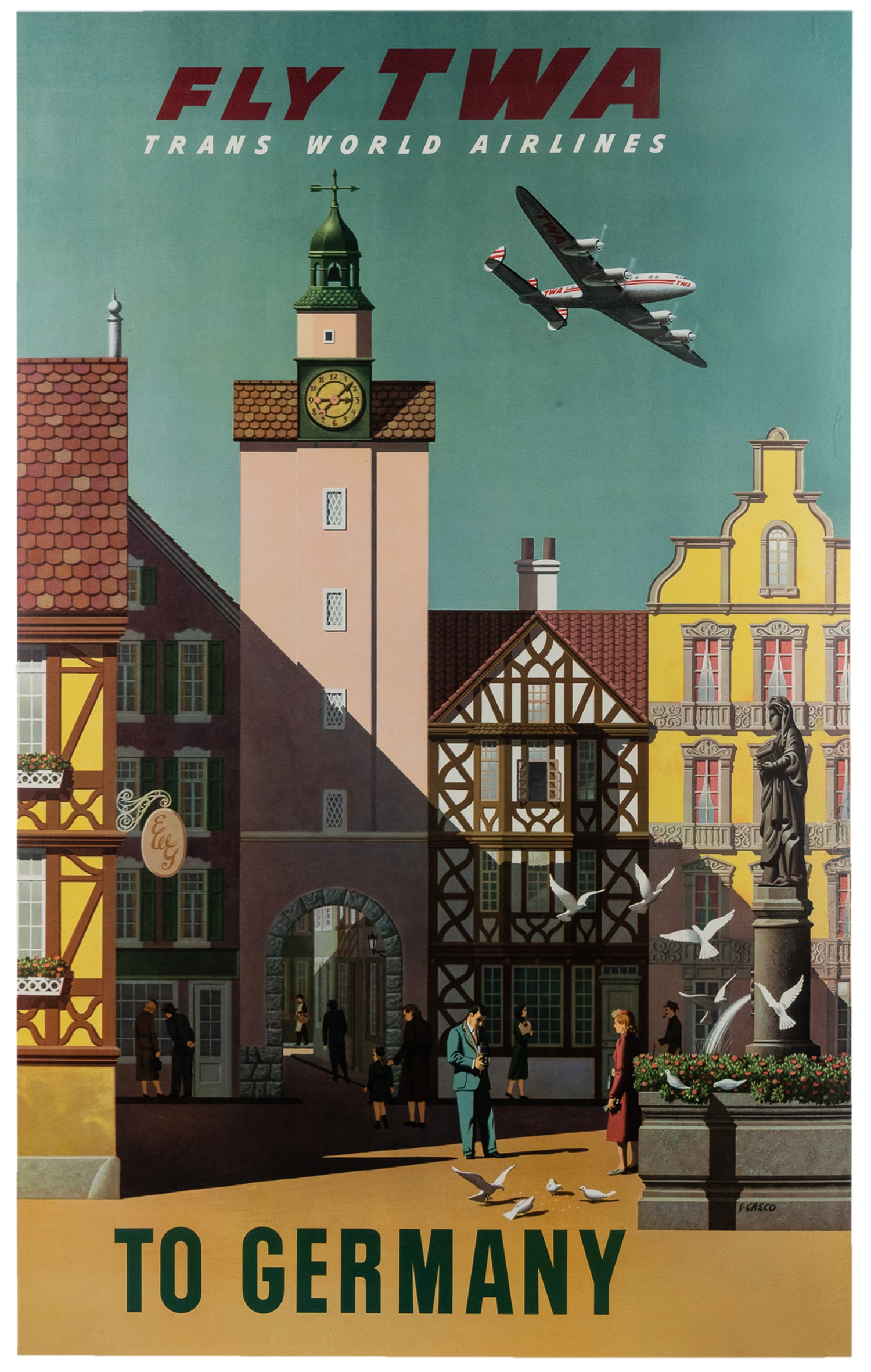 GRECO, Simon (1917 -2005). Fly TWA to Germany. (1 of 1)