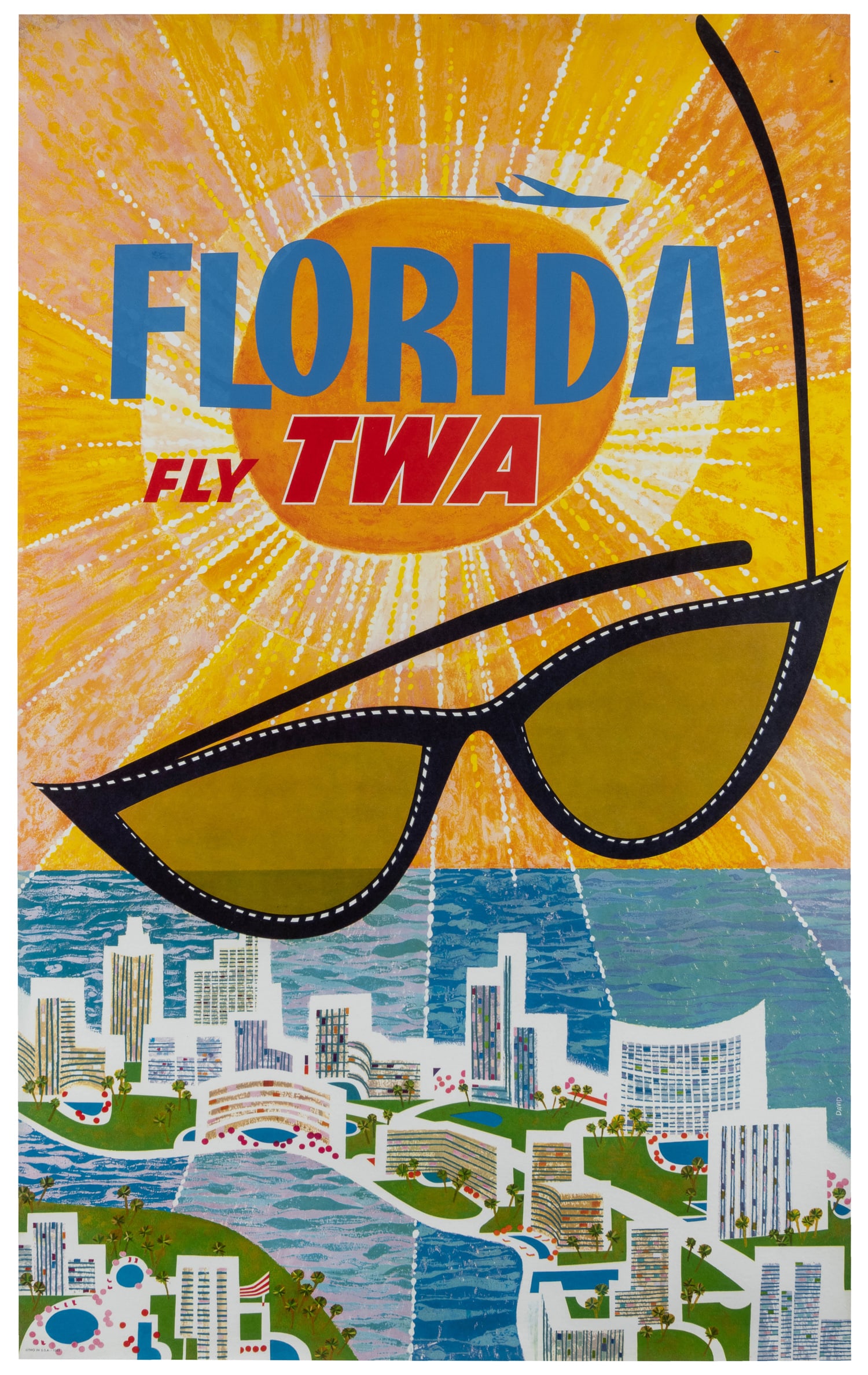 KLEIN, David (1918 - 2005). Florida /¬†Fly TWA. (1 of 1)