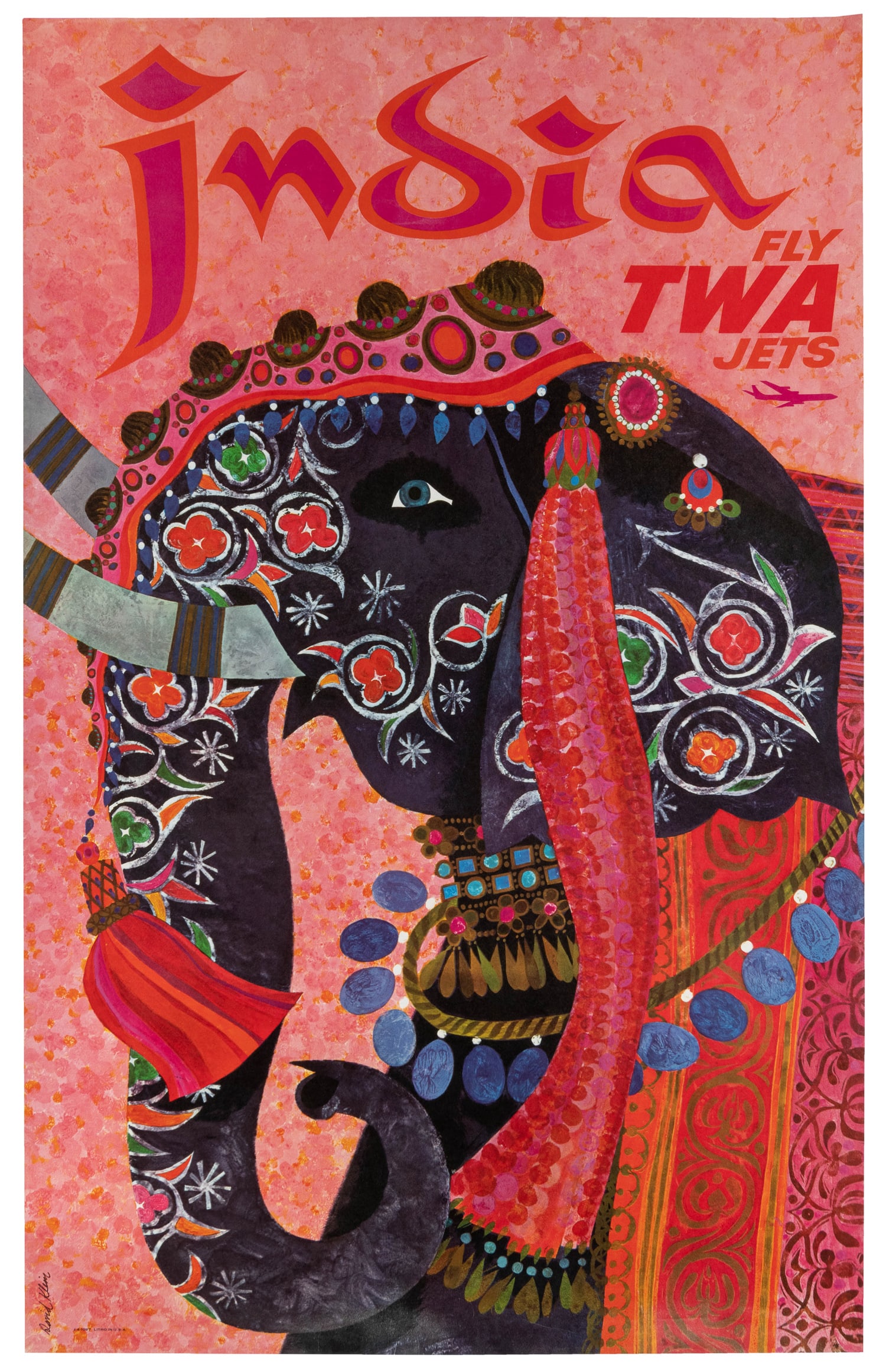 KLEIN, David (1918-2005). India / Fly TWA Jets. Circa 1960s. (1 of 1)