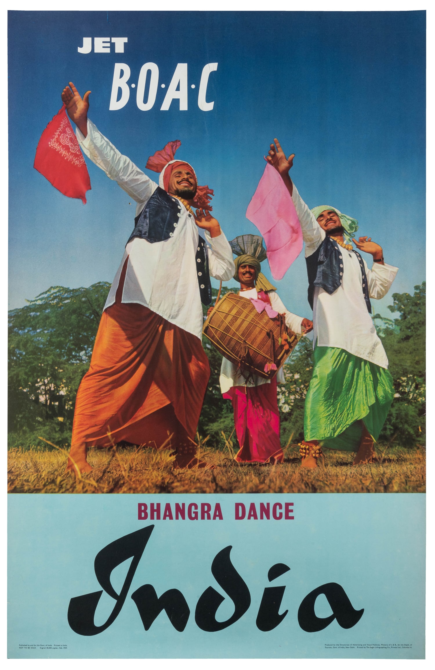 Jet B.O.A.C. Bhangra Dance. India. Calcutta: Eagle Lithographing Co., 1959. (1 of 1)
