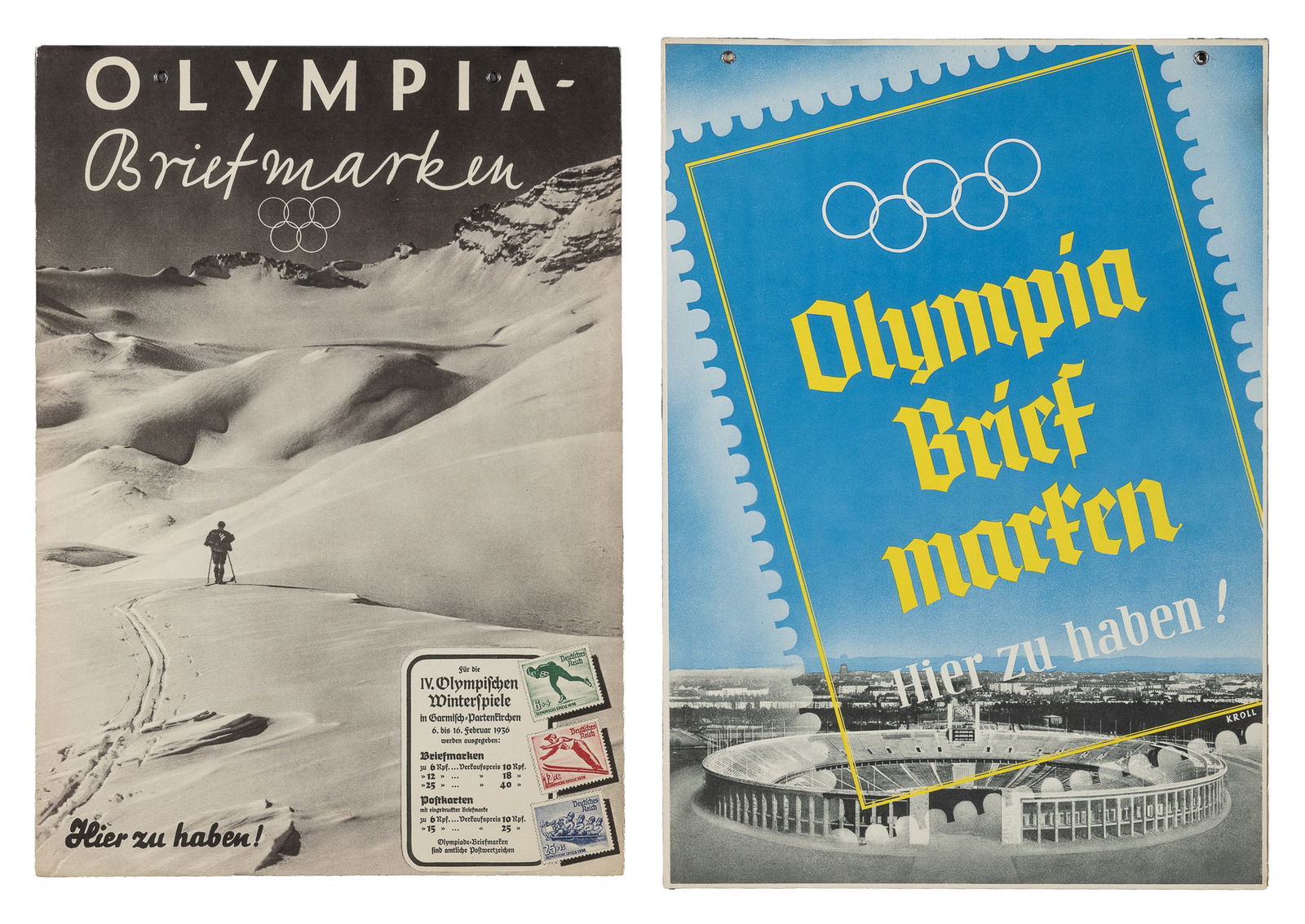 Pair of 1936 German Olympics posters. (1 of 3)