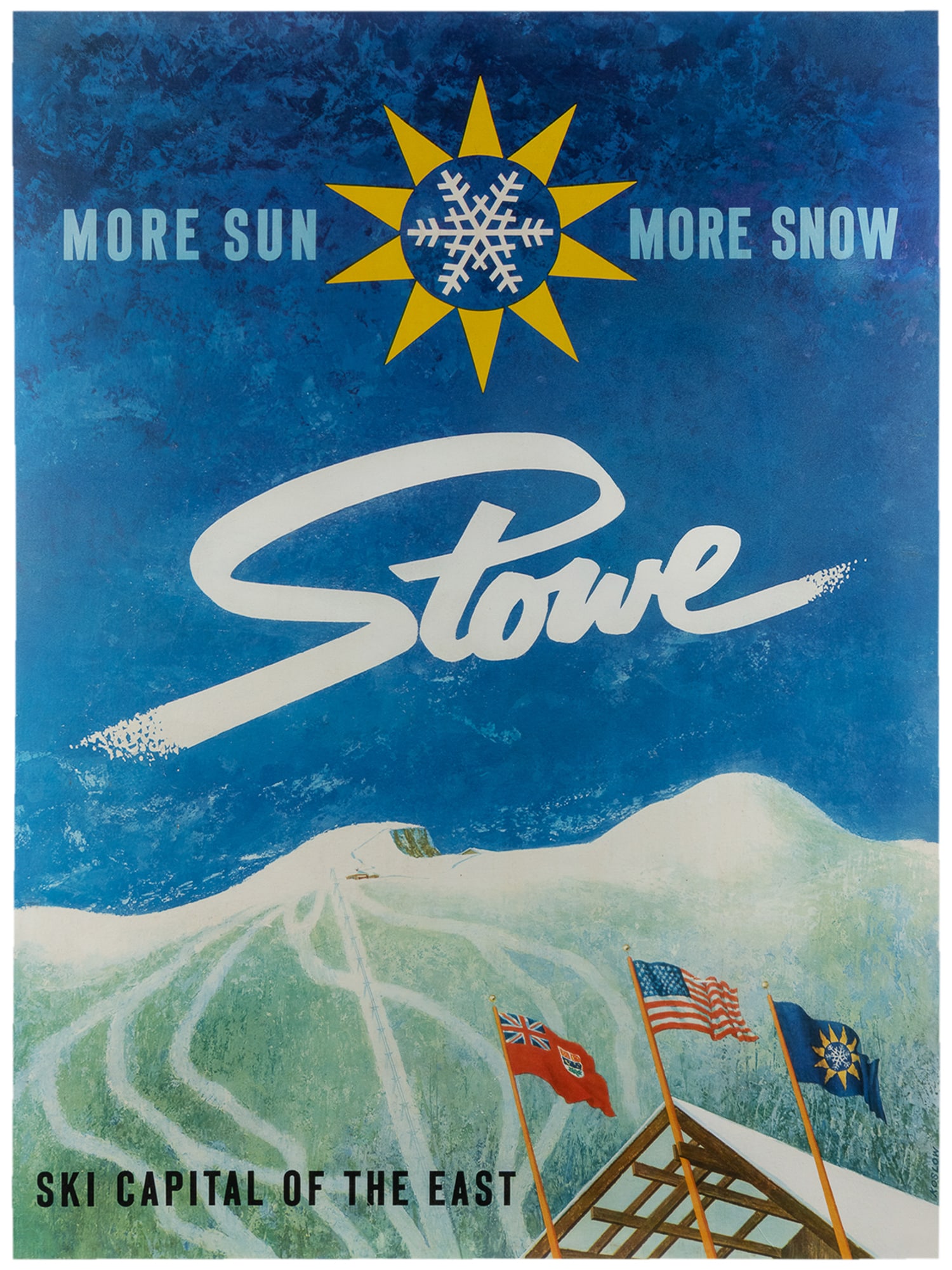 KOSLOW, Howard (1924 ‚Äì 2016). Stowe / More Sun ‚Äì More Snow / Ski (1 of 1)