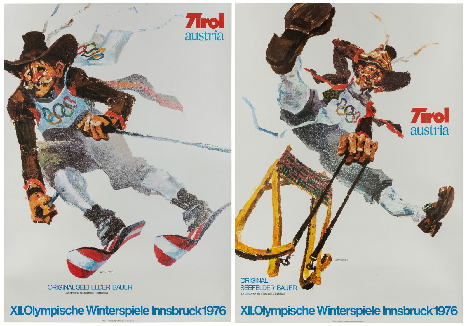 POTSCH, Walter. Tirol Austria / Innsbruck 1976. Two posters. (1 of 3)