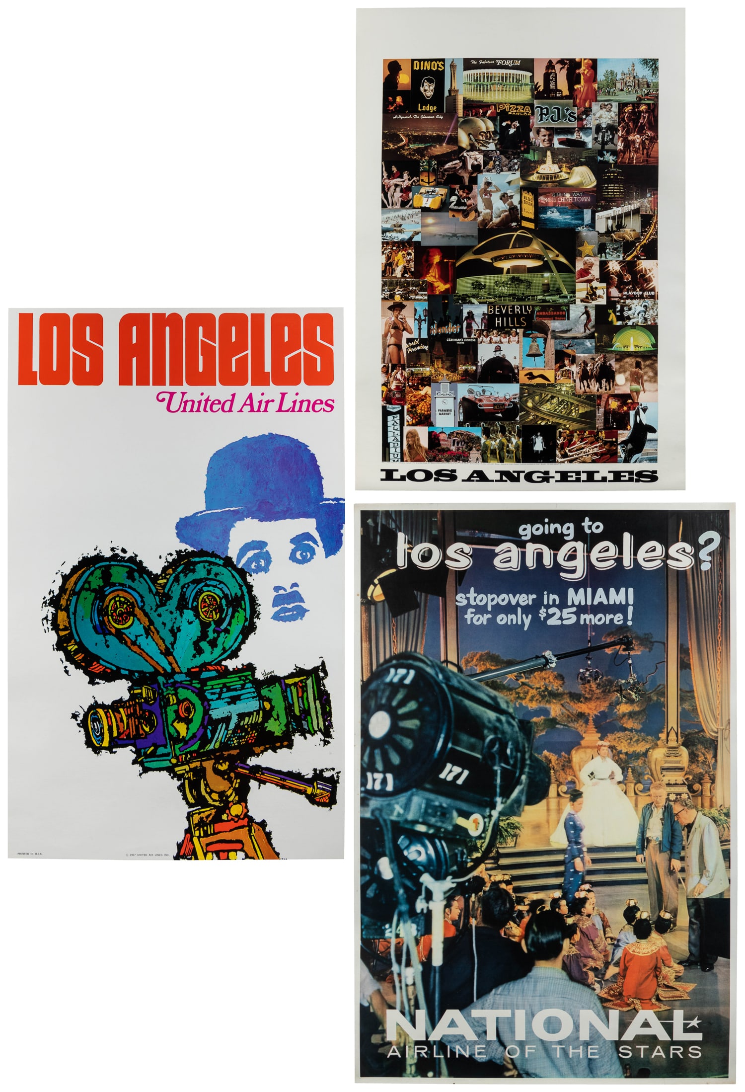 Los Angeles. Three vintage travel posters. (1 of 4)