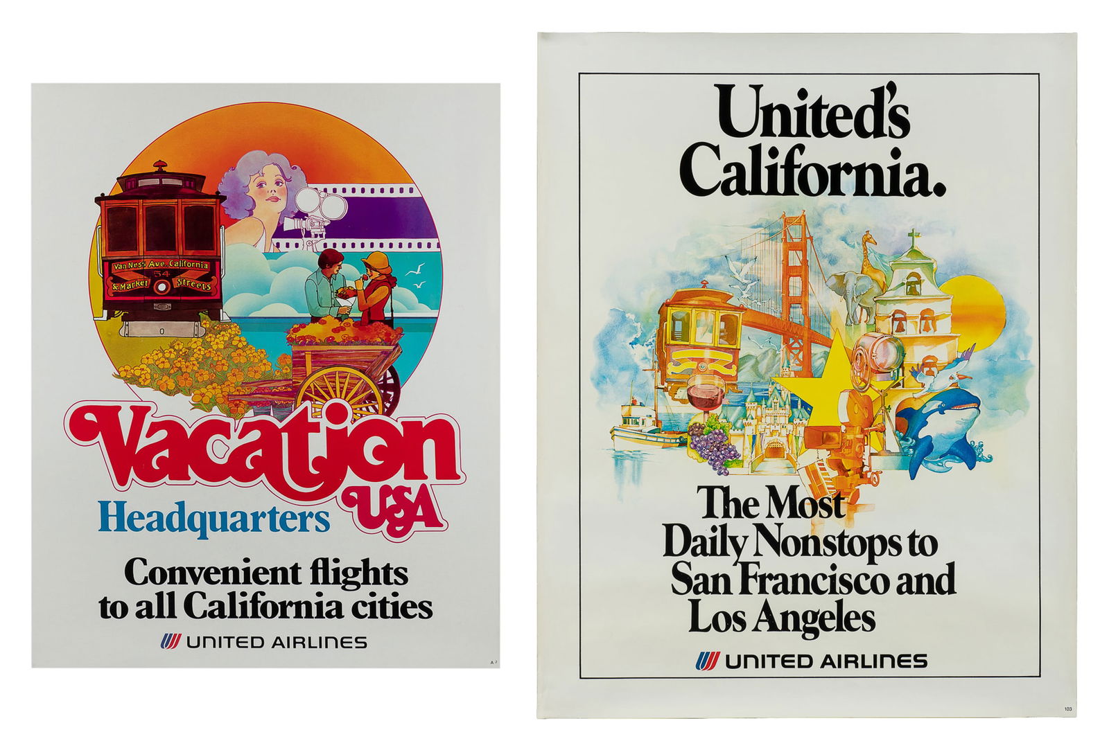United Airlines / California. Two posters. (1 of 3)