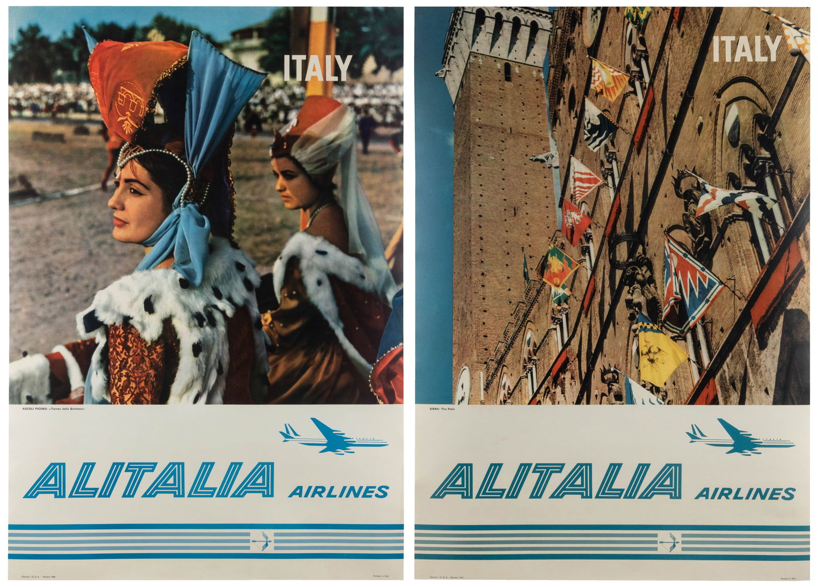 Alitalia Airlines / Italy. Two posters. (1 of 3)