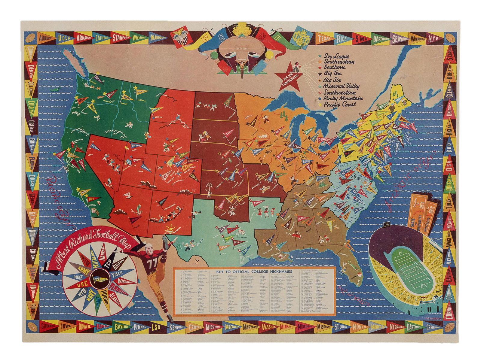 CHEESEMAN, F.E. Albert Richard Football Map. 1938. (1 of 1)