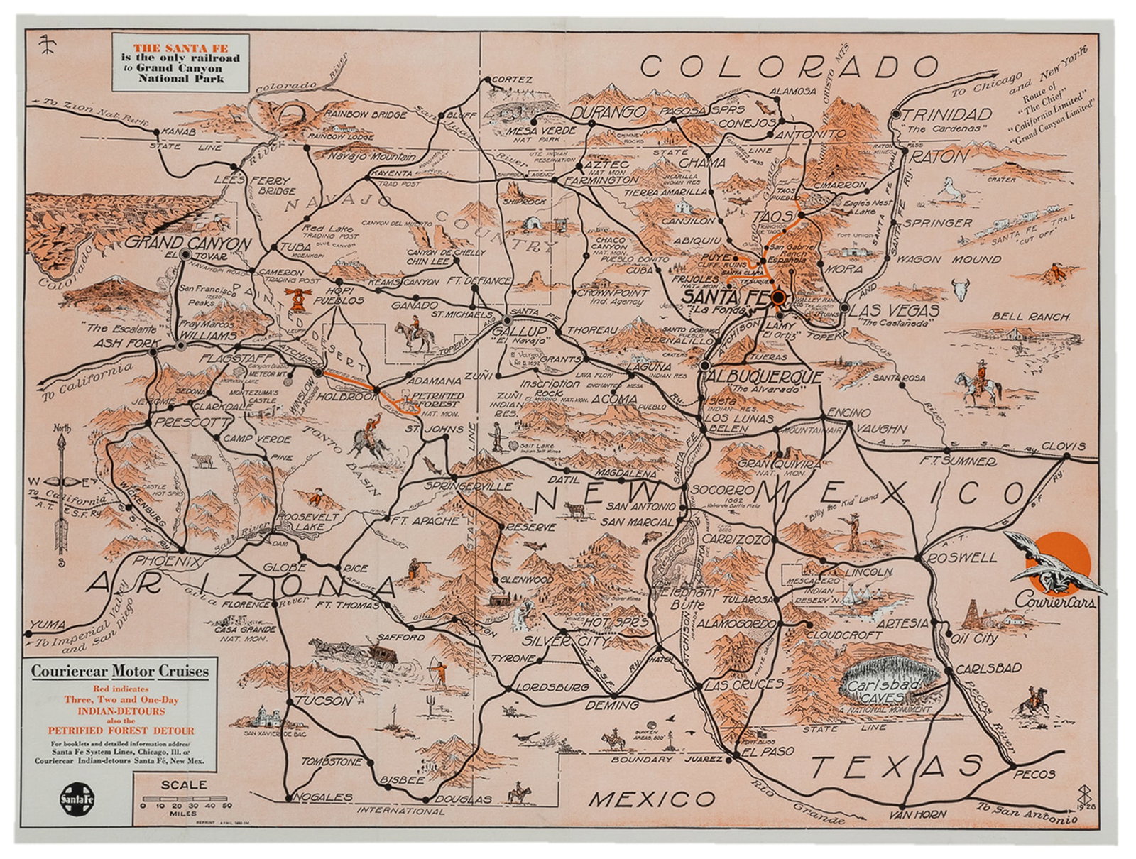 Couriercar Motor Cruises Pictorial Map.¬†1932. (1 of 1)