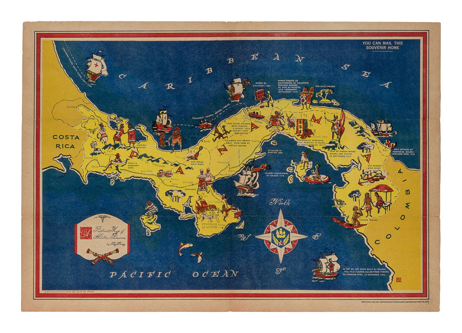 LEONG, Ting (20th Century).¬†Pictorial Map of Historic Panama.¬† (1 of 1)