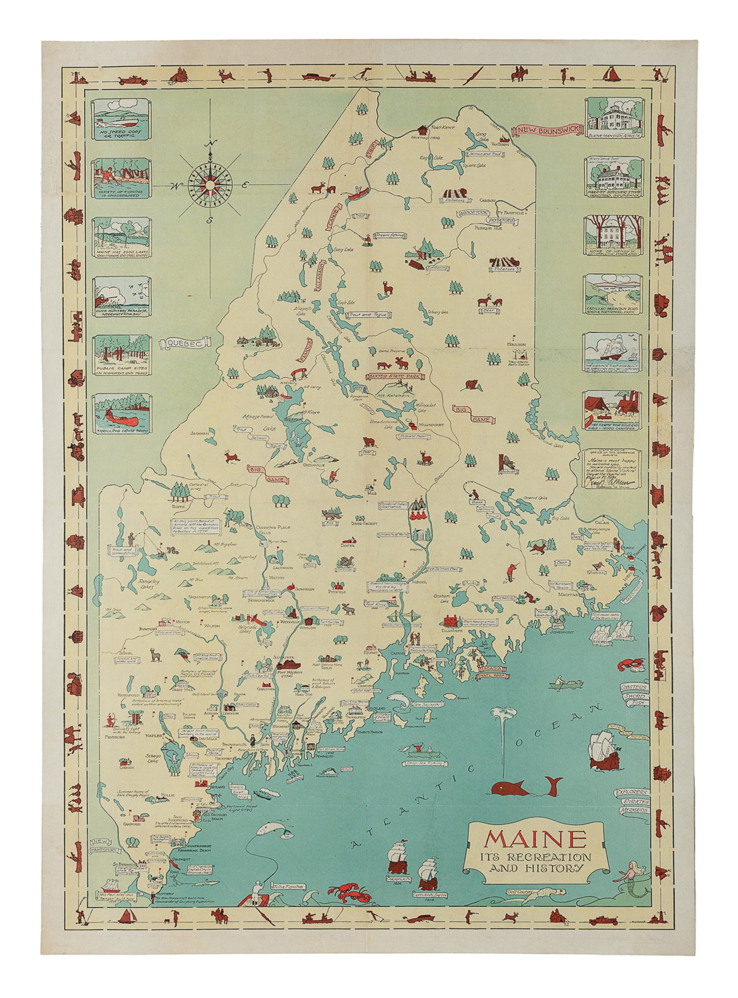 LINSCOTT, Mellon C. (20th Century).¬†Maine: Its Recreation and History. Circa 1930s. (1 of 1)