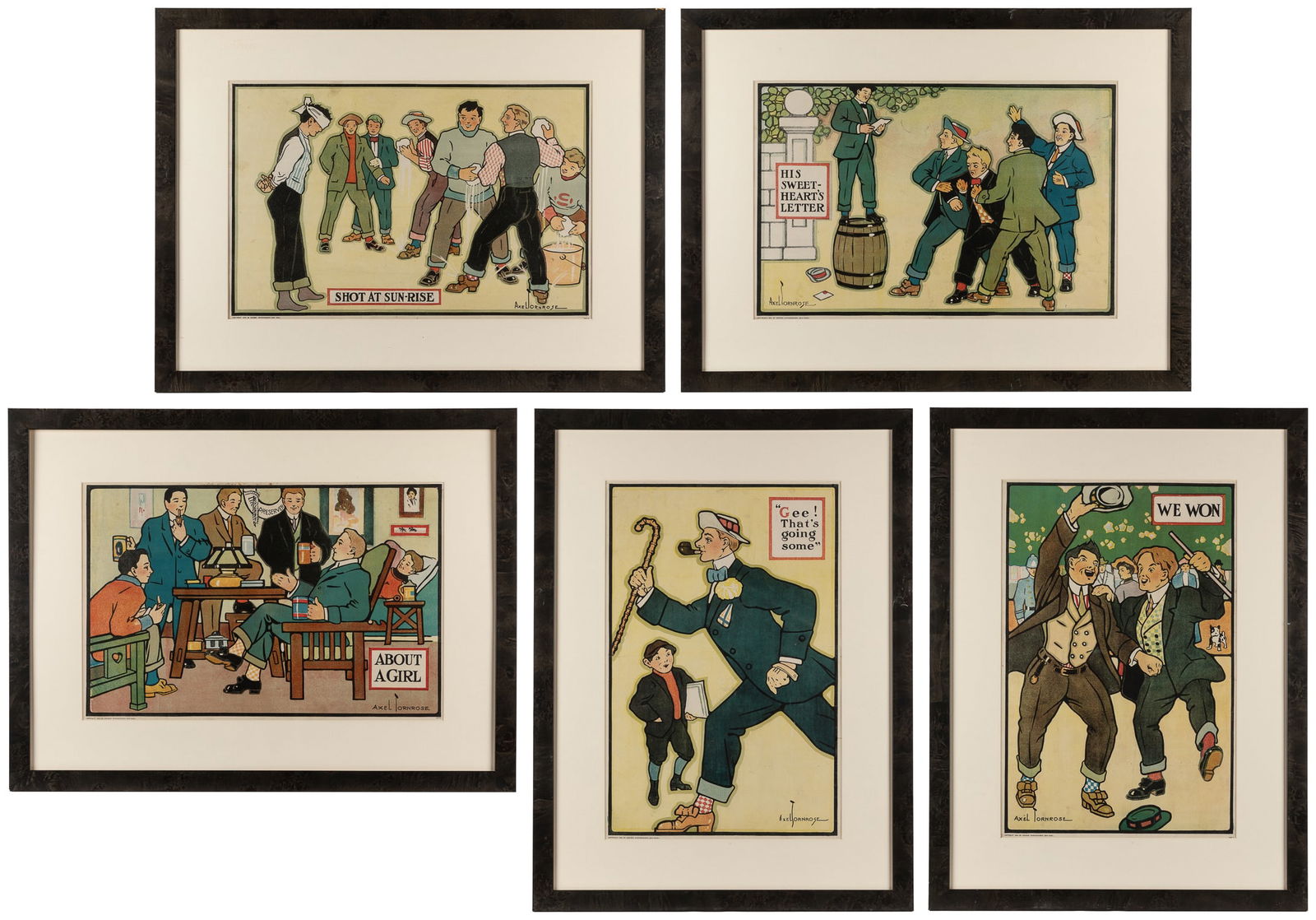 TORNROSE, Axel. Series of 5 lithograph posters. 1910. (1 of 6)