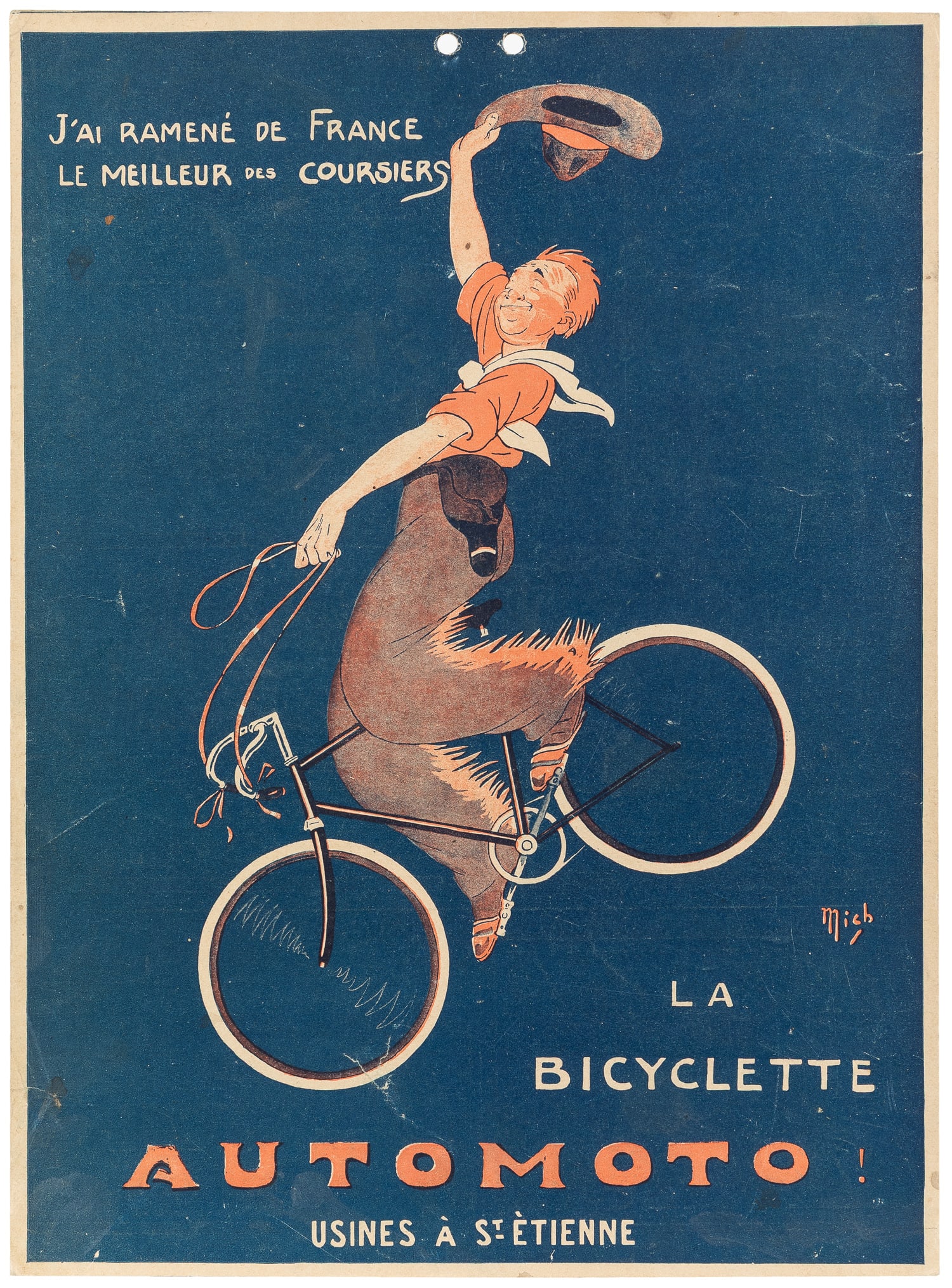 MICH (Michel Liebeaux, 1881 - 1923). La Bicyclette Automoto. (1 of 1)