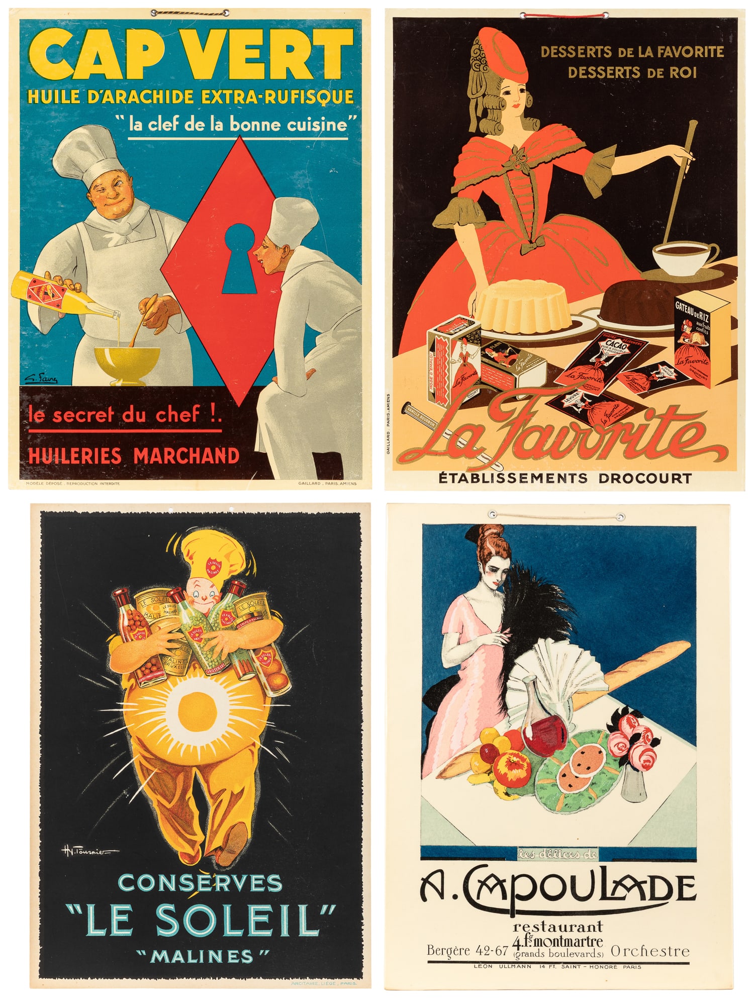 Four French food advertising cartones. (1 of 5)