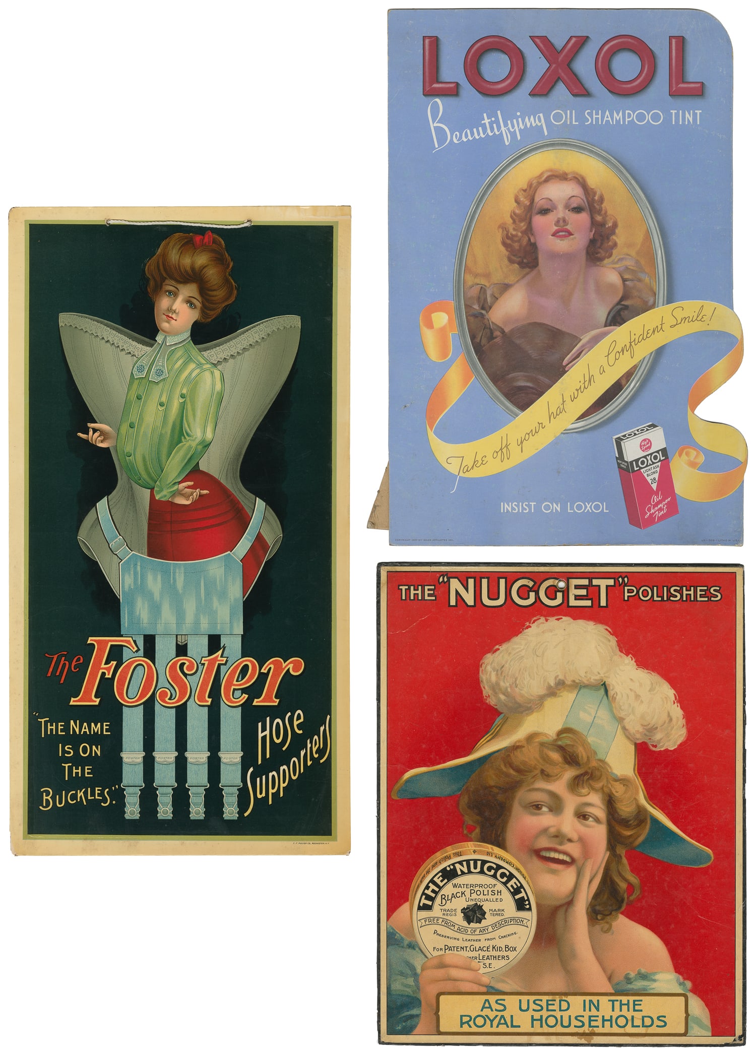 Three antique beauty and product advertising cartones. (1 of 4)