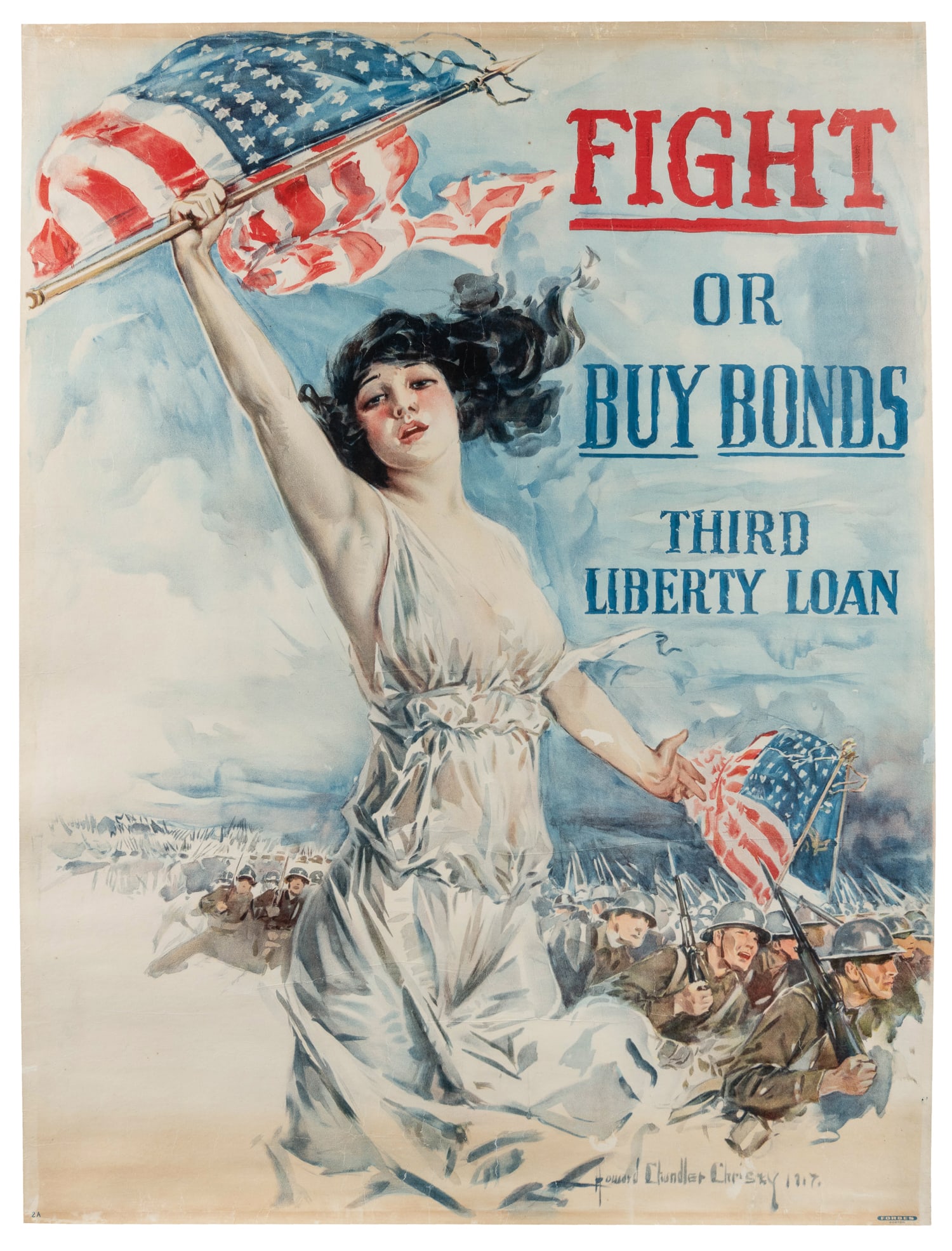 CHRISTY, Howard Chandler (1873 ‚Äì 1952). Fight or Buy Bonds/ Third Liberty Loan. (1 of 1)