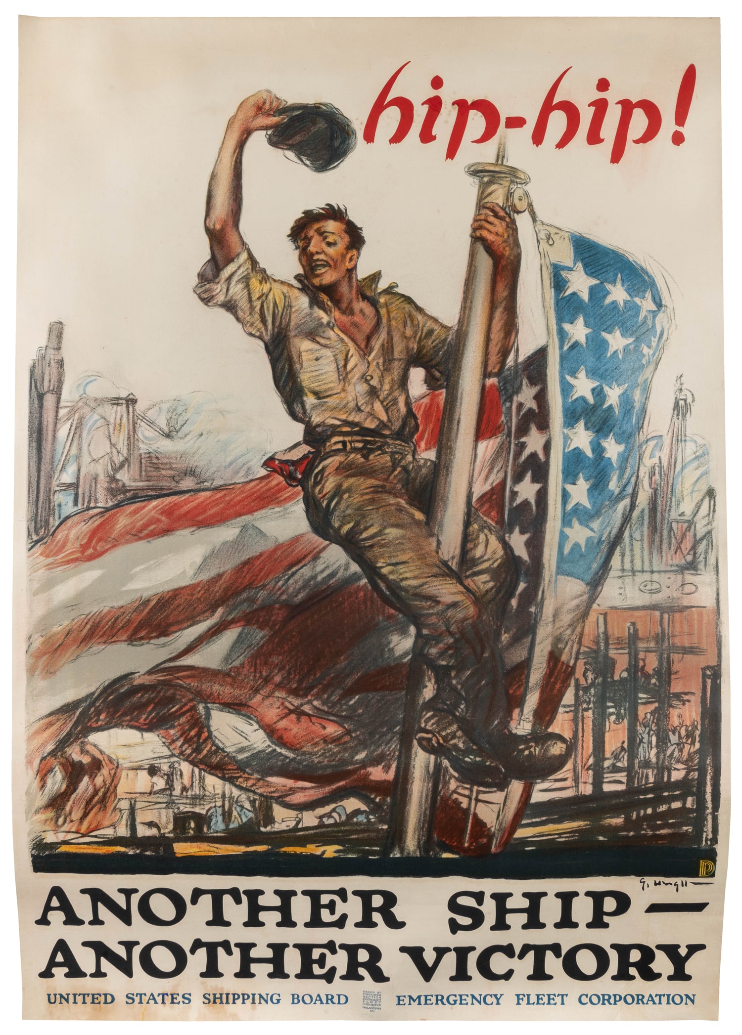 HAND WRIGHT, George (1872- 1951). Hip Hip! Another Ship Another Victory. Circa 1918. (1 of 1)