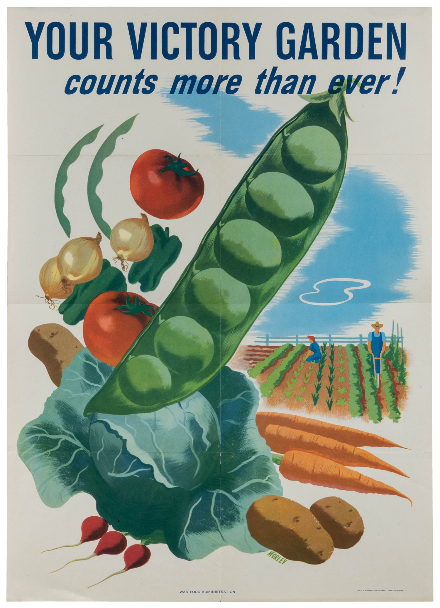 MORLEY, Hubert (1888 ‚Äì 1951).¬†Your Victory Garden / counts more than (1 of 1)