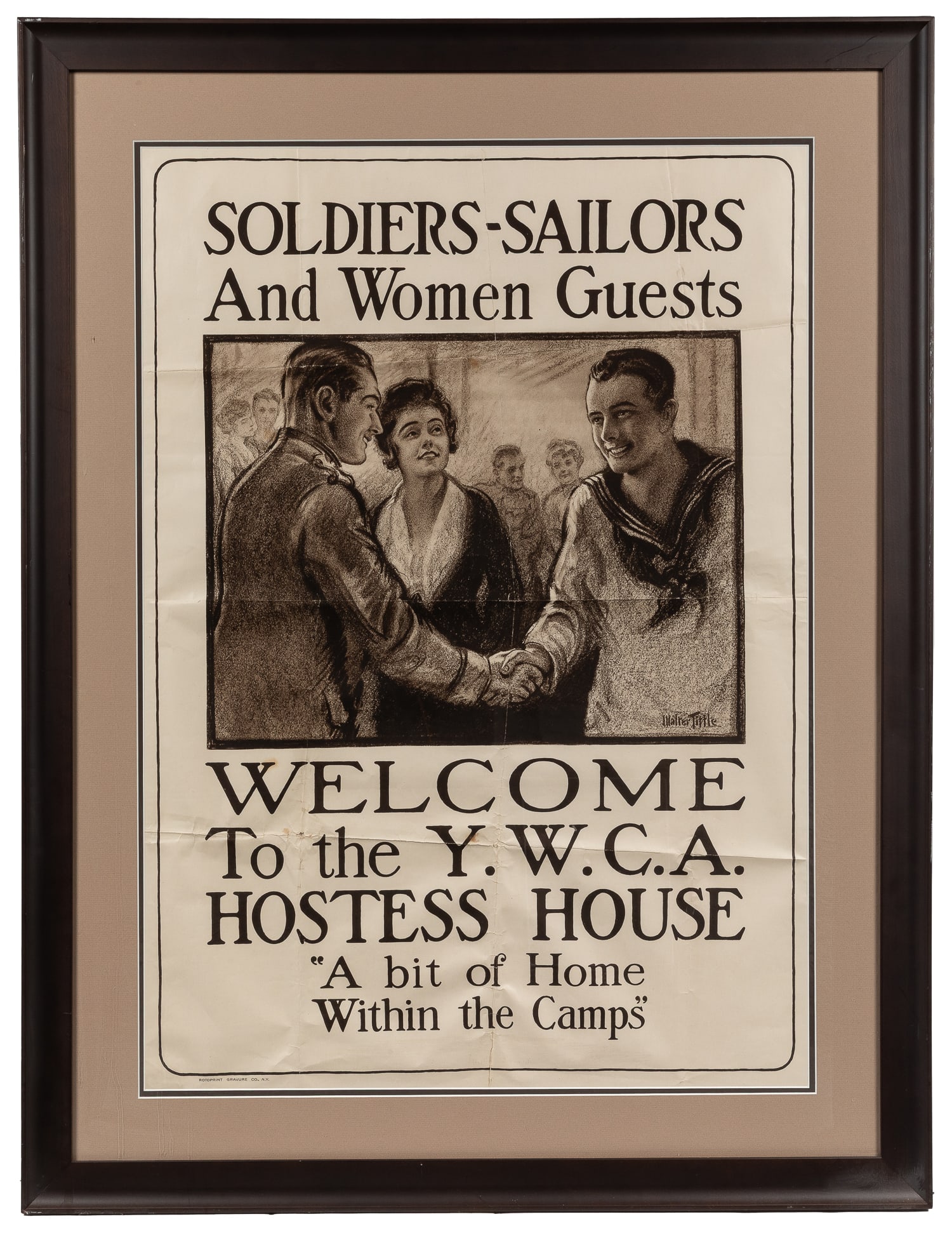 TITTLE, Walter (1883 - 1966). Soldiers-Sailors and Women Guests / Welcome to the YWCA Hostess House. (1 of 1)