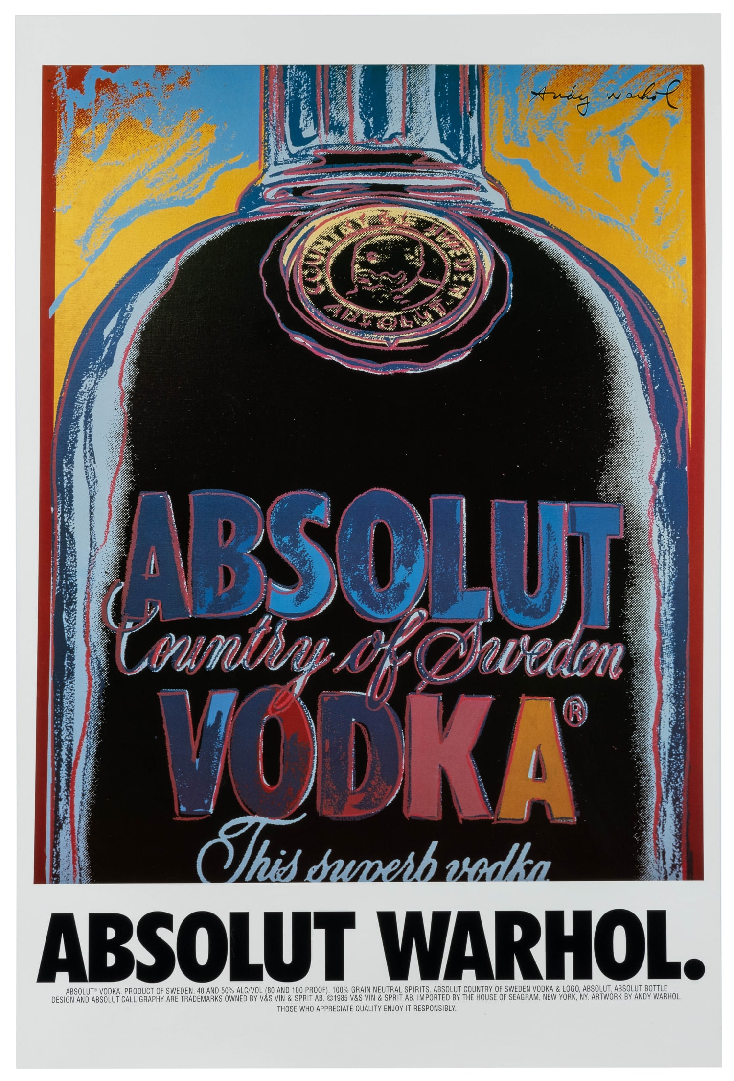 Andy Warhol (American, 1928-1987). Absolut Warhol. 1985. (1 of 1)