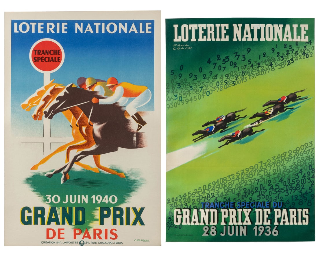 COLIN, Paul (1892-1985). BESNIARD, P (1890 ‚Äì 1977). Two French National Lottery (1 of 3)