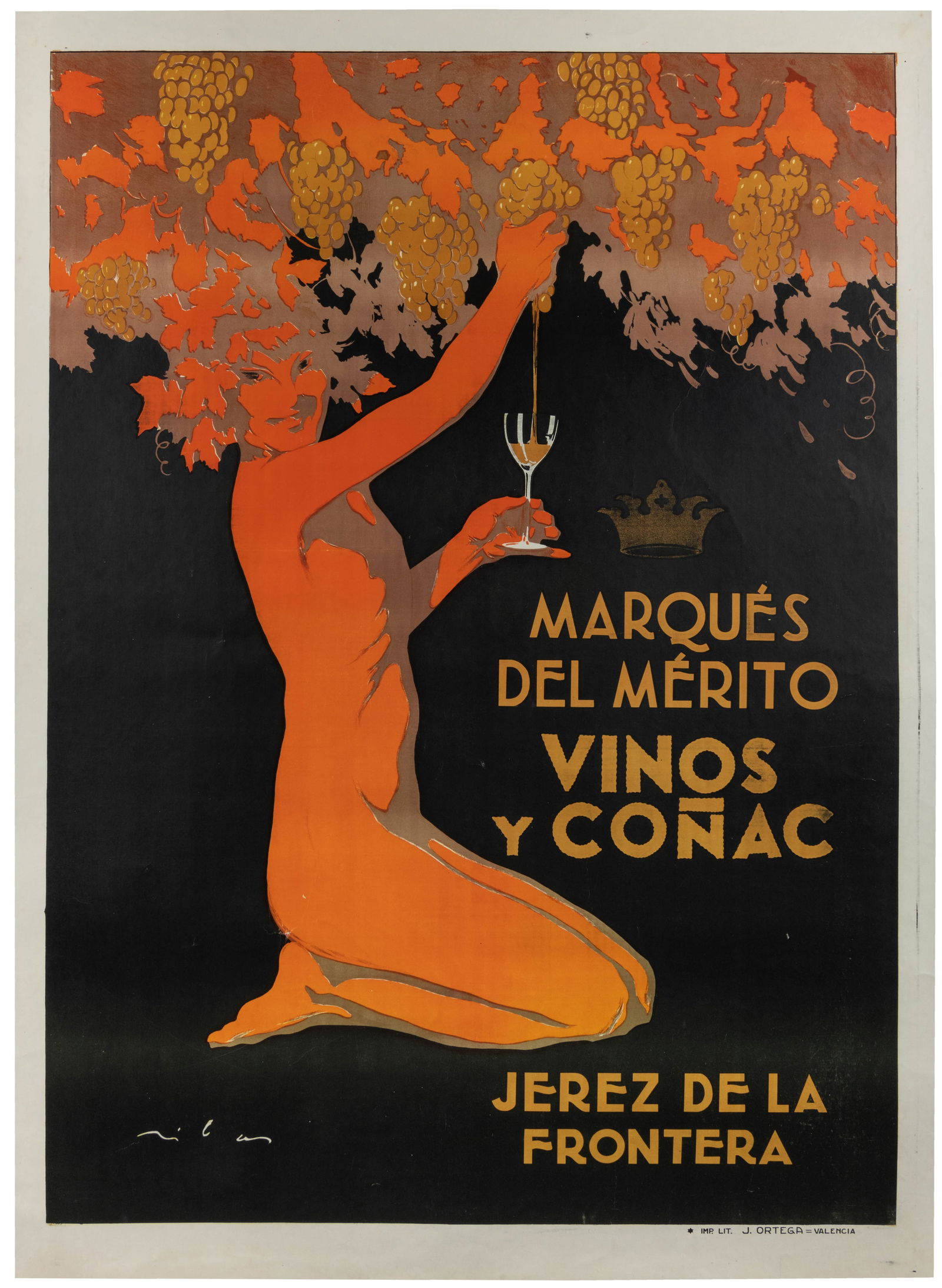 MONTENEGRO, Federico Ribas (1890 - 1952). Marques Del Merito Vinos Y Conac. Spain, 1905. (1 of 1)