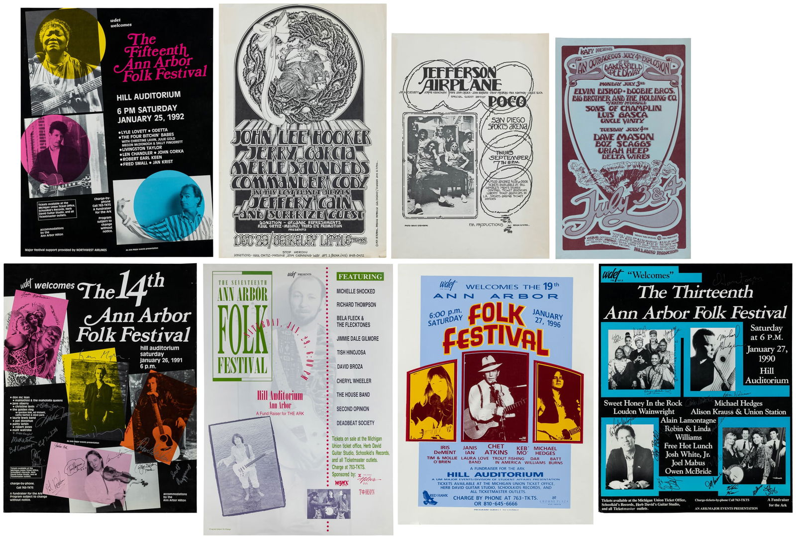 Group of 8 rock and folk concert posters. (1 of 9)