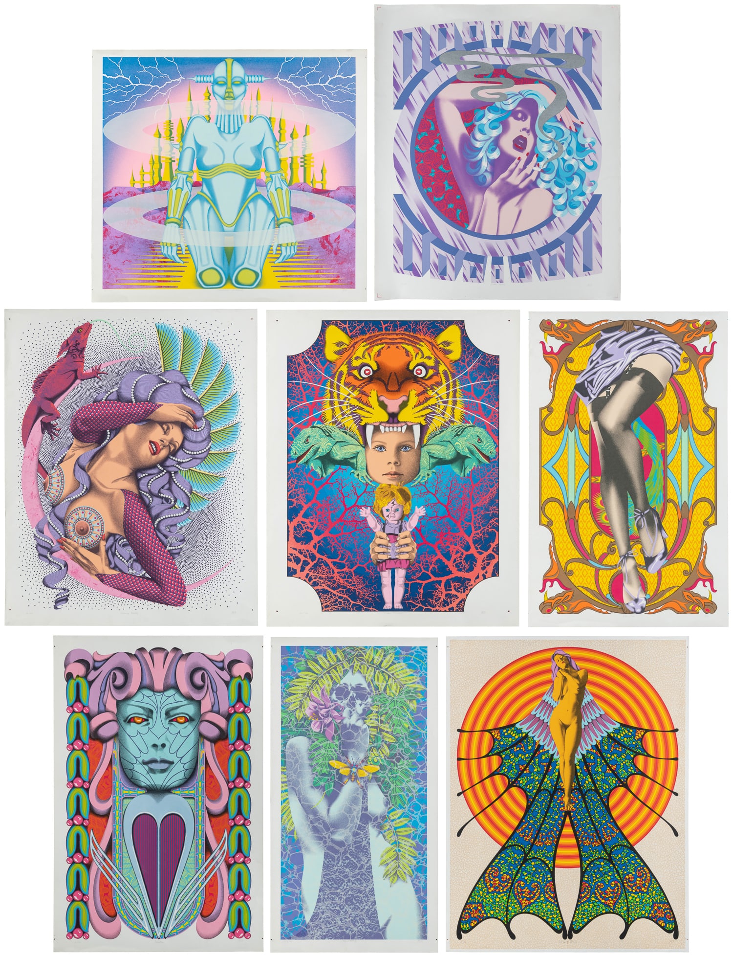 [PSYCHEDELIC]. MILLS. Group of 8 limited edition lithographs. (1 of 9)