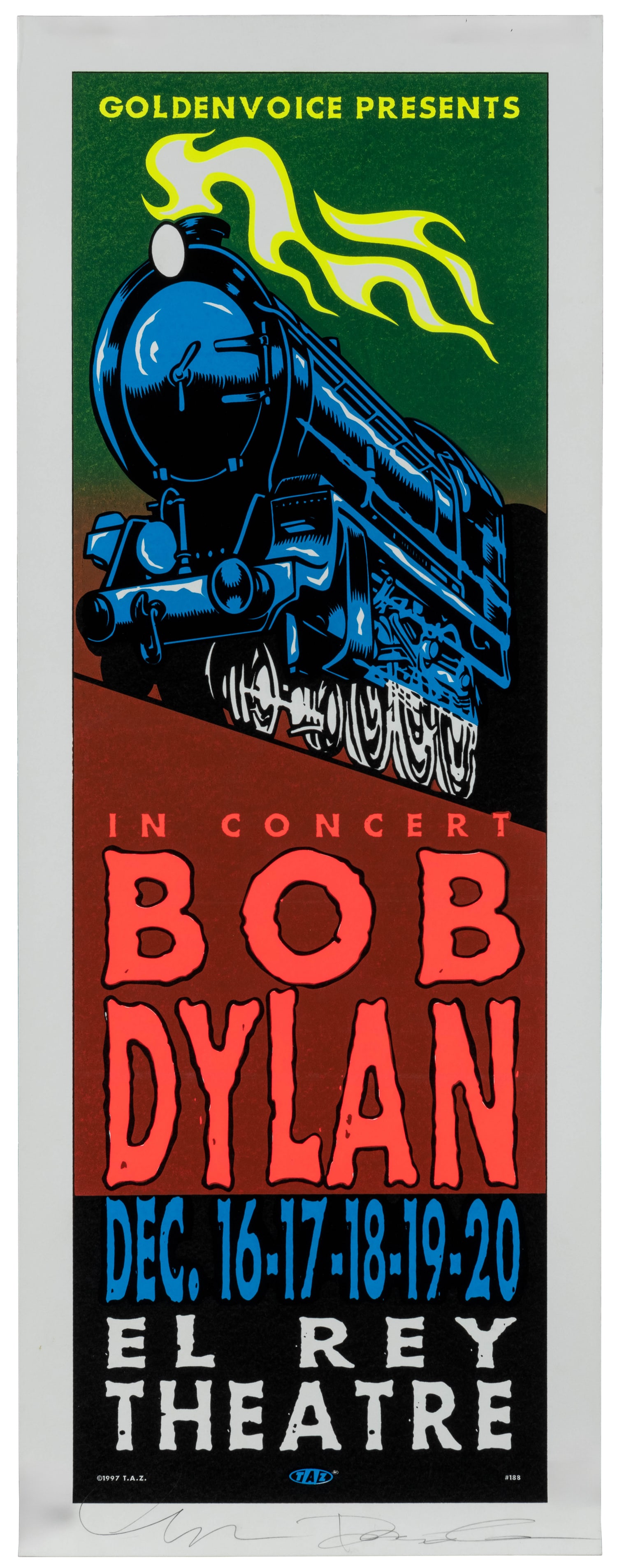 TAZ (Jim Evans). Bob Dylan / El Rey Theatre. 1997. (1 of 2)