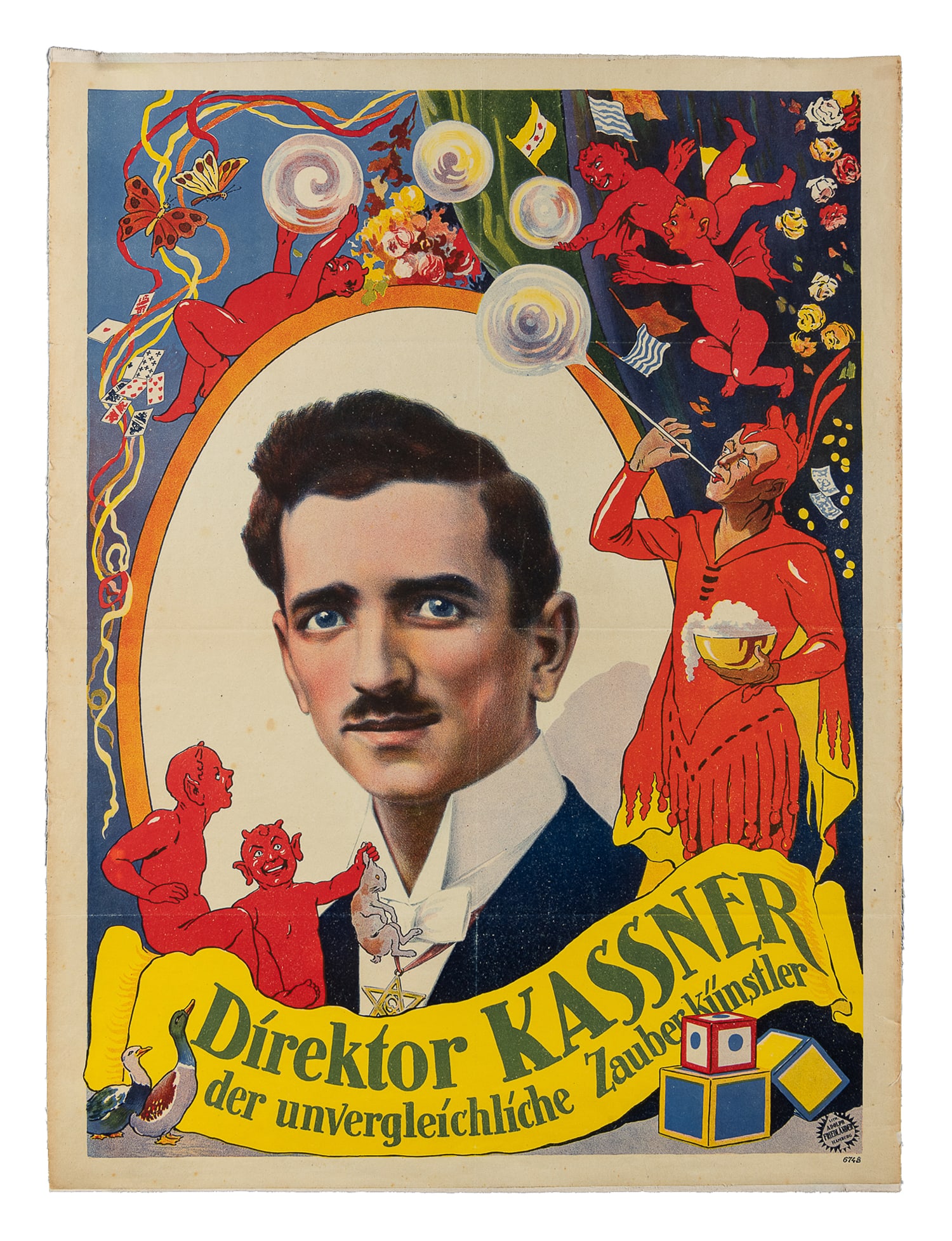 KASSNER, Alois. Direktor Kassner. : KASSNER, Alois. Direktor Kassner. Hamburg: Adolph Friedländer (no. 6748), ca. 1913. Linen backed. 37 3/4 x 28”.