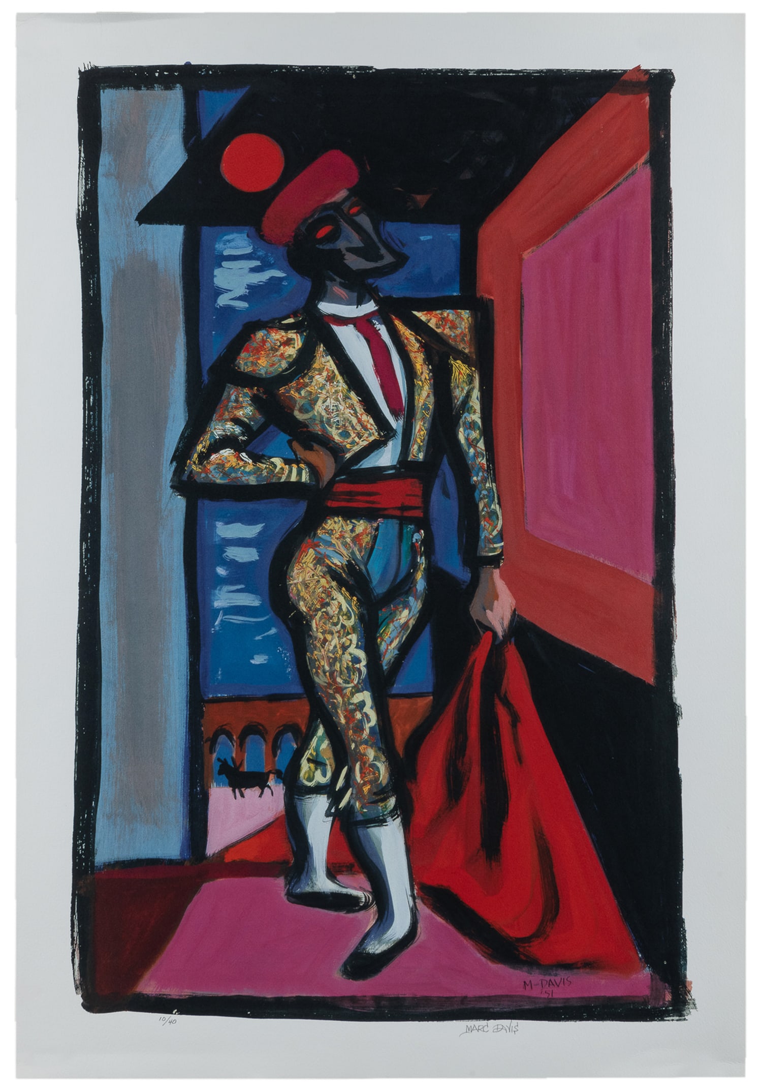 DAVIS, Marc Fraser (1913-2000). Toreador. 1951. : DAVIS, Marc Fraser (1913-2000). Toreador. 1951. Giclee on paper. 10/40. Signed lower right-hand corner and signed and dated in plate. Davis was a prominent American artist and animator for Disney. He