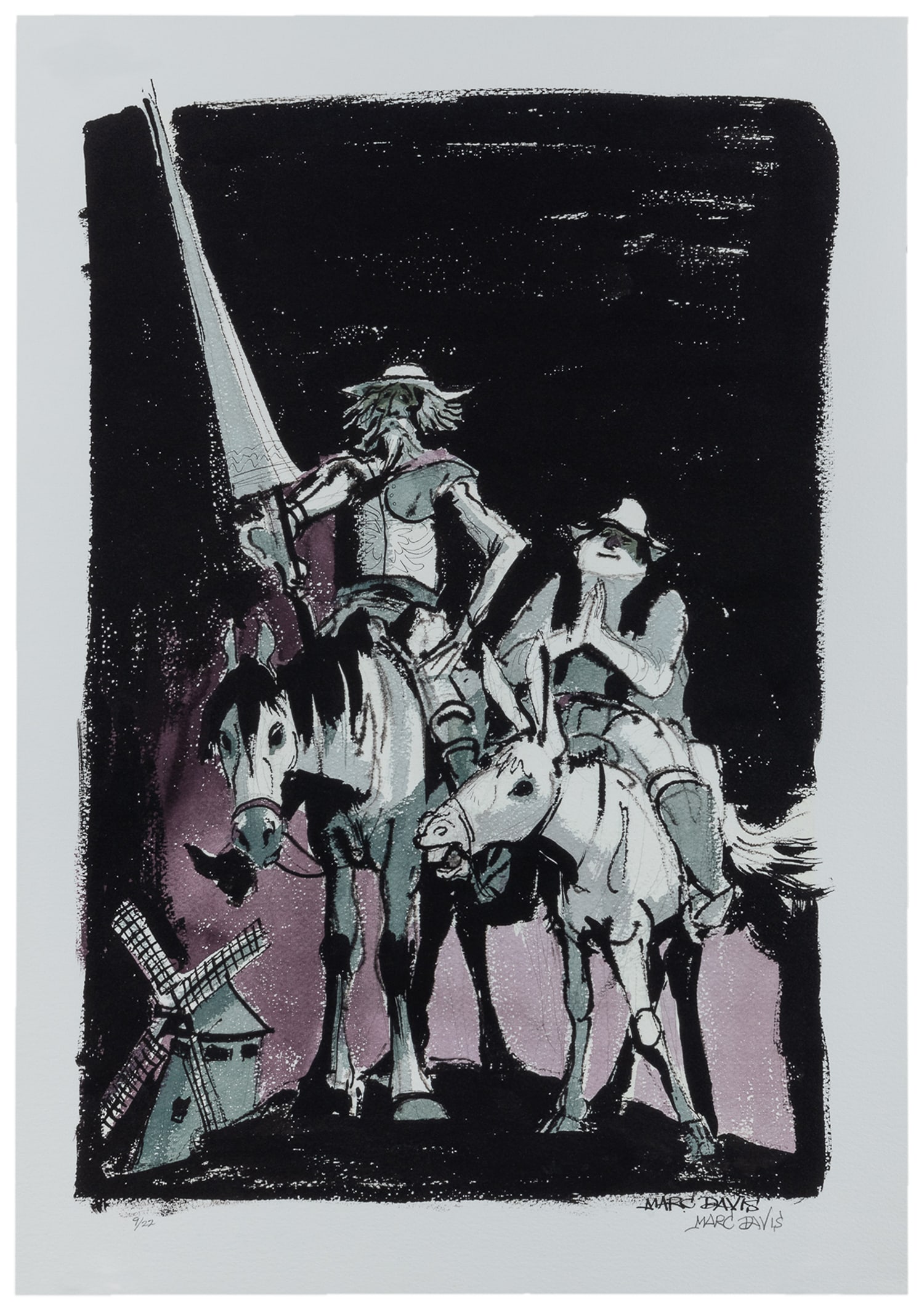 DAVIS, Marc Fraser (1913-2000). Don Quixote and Sancho Panza. (1 of 2)