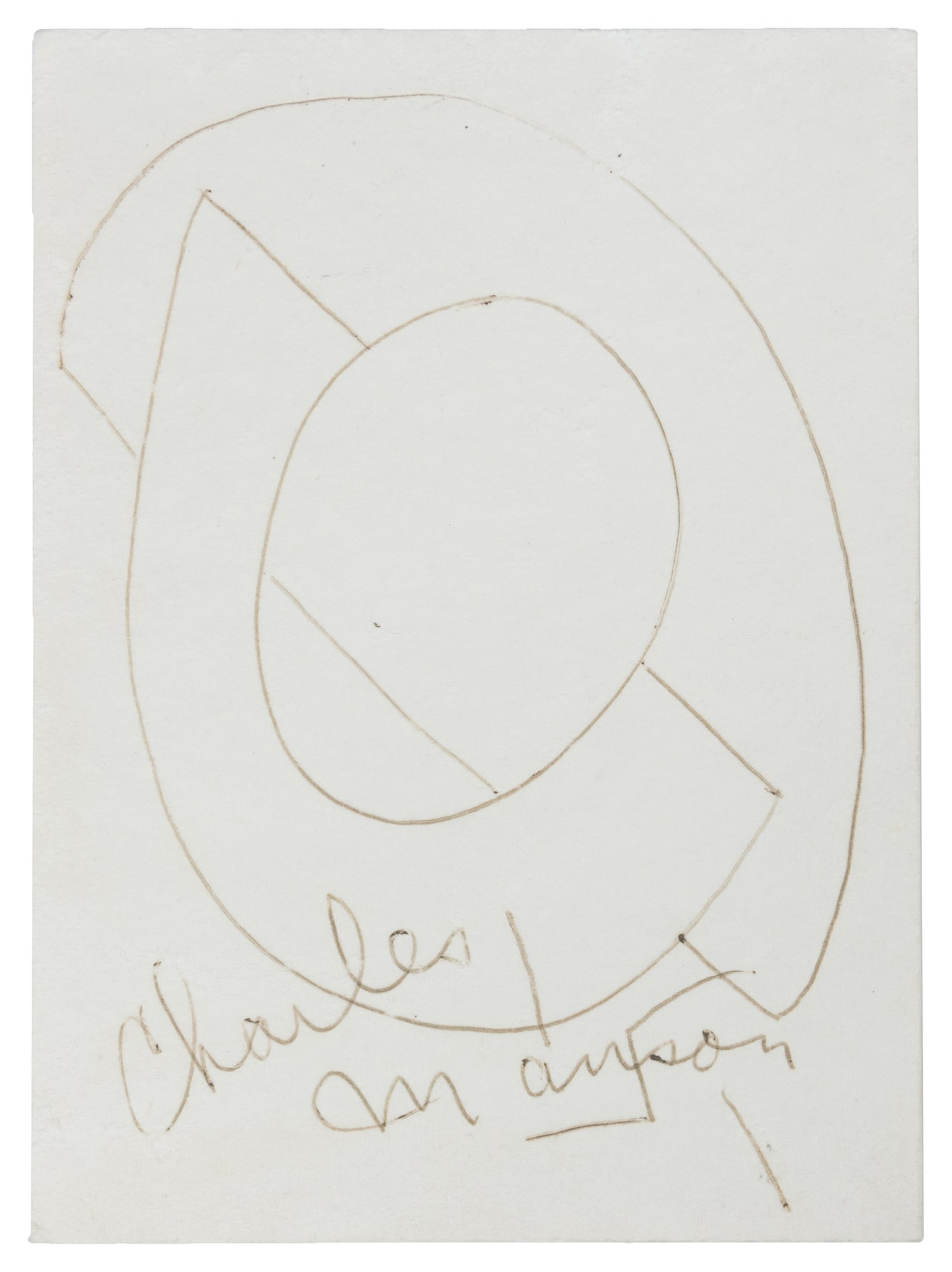 [PRISON ART]. MANSON, Charles (1934-2017). Abstracts, recto and verso.: [PRISON ART]. MANSON, Charles (1934-2017). Abstracts, recto and verso. Signed on both sides. Felt tip pen on cardstock. Charles Manson, the American criminal who led the cult-based Manson Family,