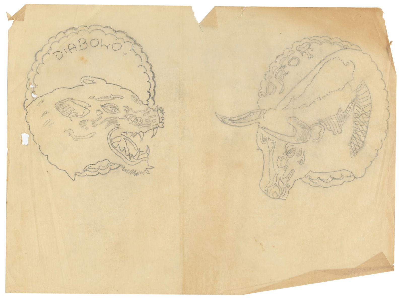 Two Jonathan Shaw Graphite Flash Sketches, 1980 - 4
