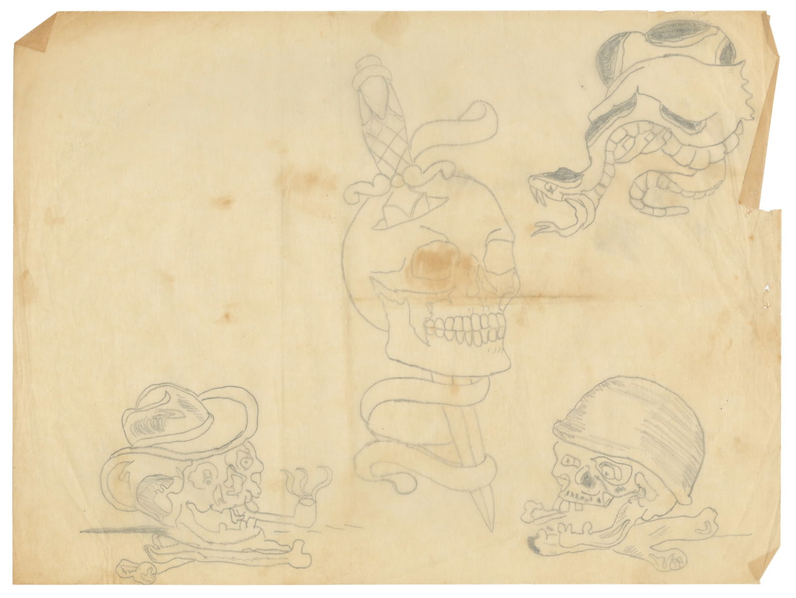 Two Jonathan Shaw Graphite Flash Sketches, 1980 - 6