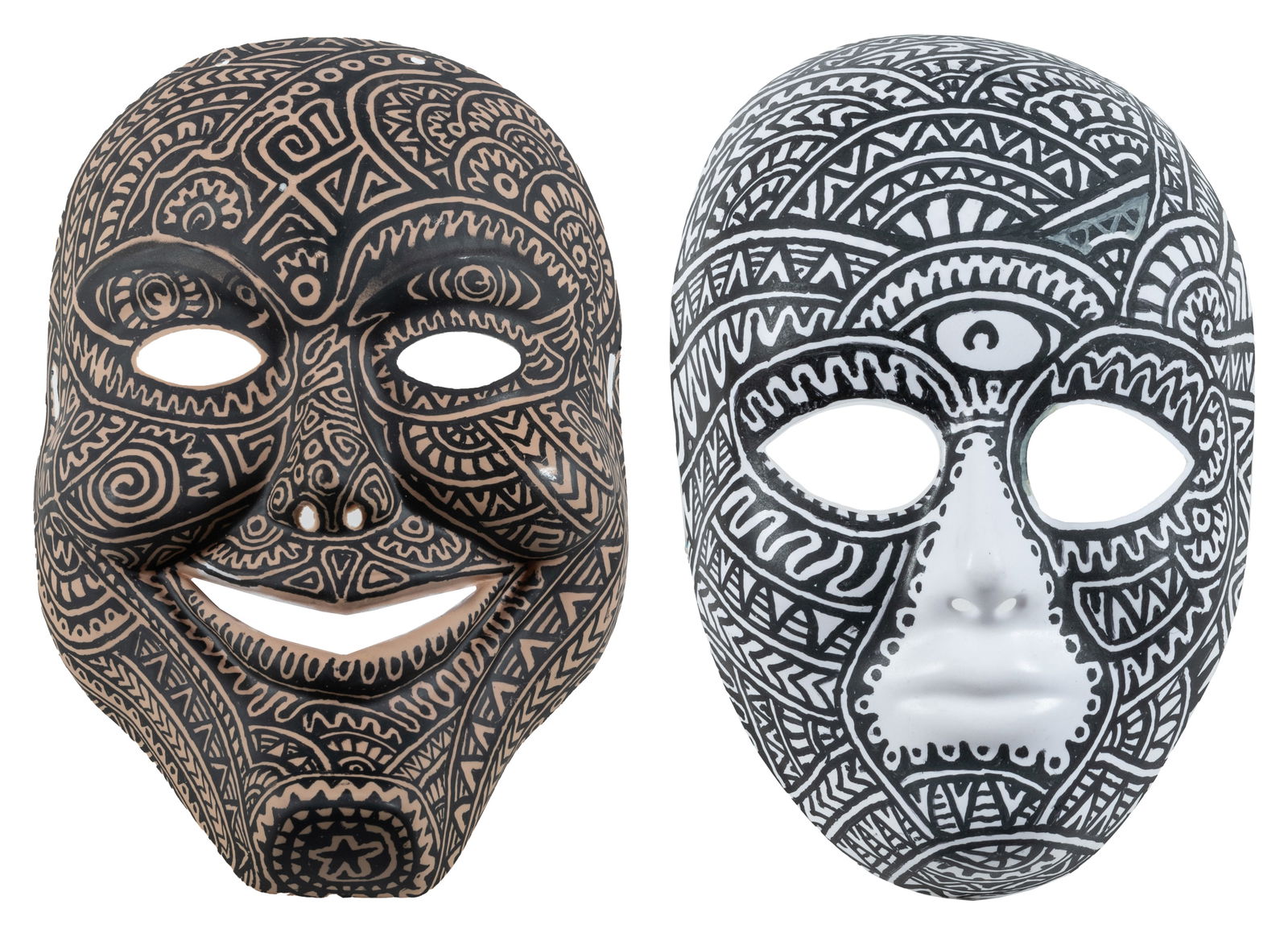 SHAW, Jonathan (1953 - ). Two masks. (1 of 4)