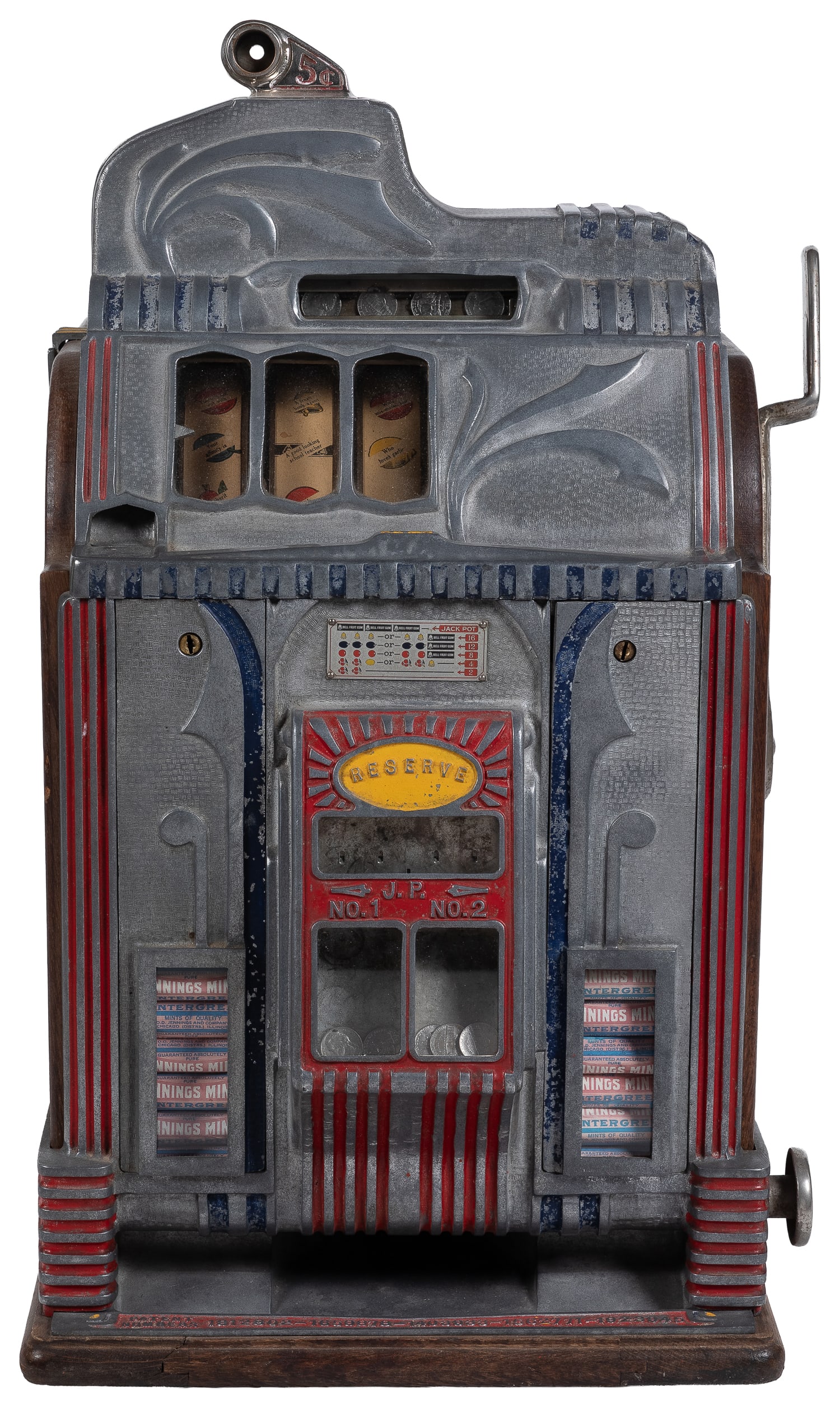 Jennings 5 Cent Century Slot Machine. Chicago: O.D. Jennings & Company, ca. 1930s. (1 of 3)