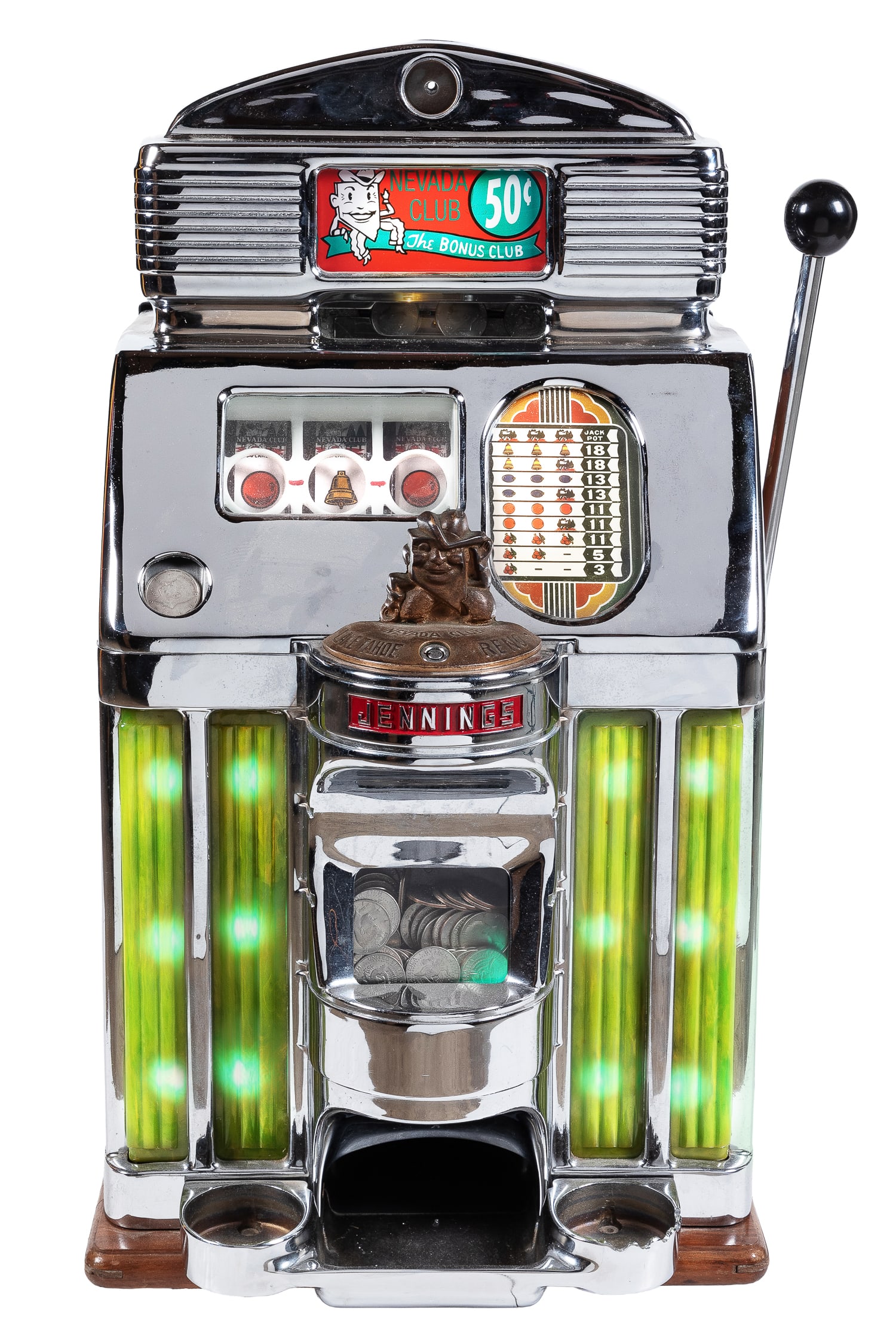 Jennings 50 Cent Nevada Club Sun Chief Light Up Slot Machine. Chicago: O.D. Jennings & Company, ca. (1 of 4)