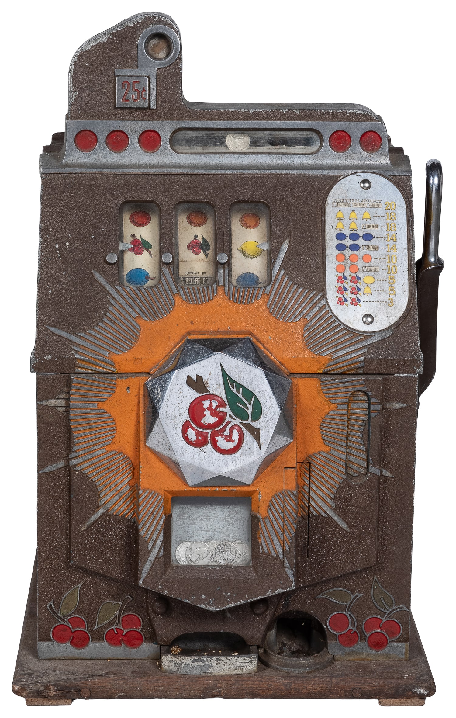 Mills 25 Cent Bursting Cherry slot machine. (1 of 3)