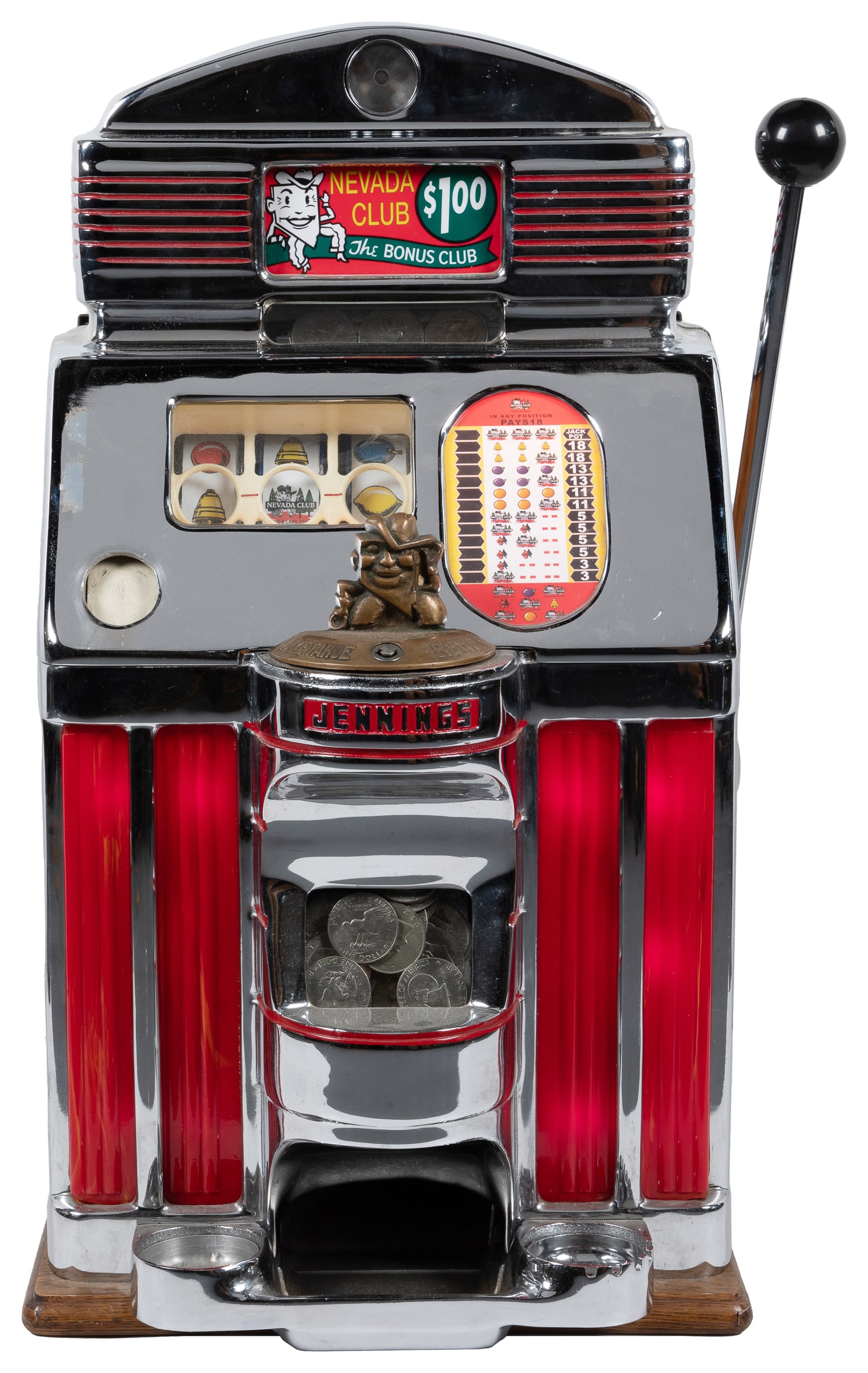 Jennings $1 Sun Chief Nevada Club Slot Machine. Chicago: O.D. Jennings & Company, ca. 1950s. (1 of 4)