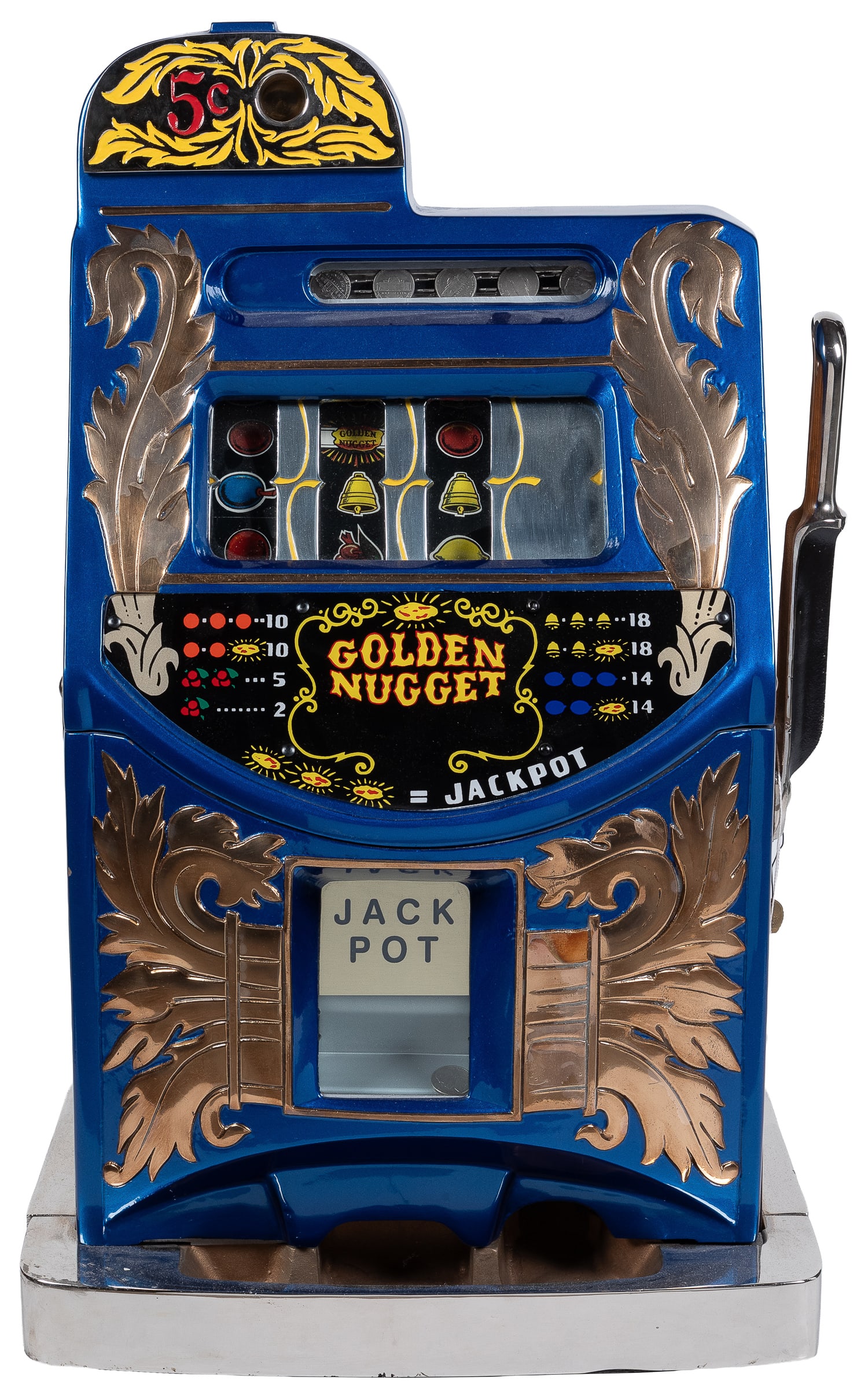 Mills 5 Cent Golden Nugget Slot Machine. Chicago: Mills Novelty, ca. 1952. (1 of 4)