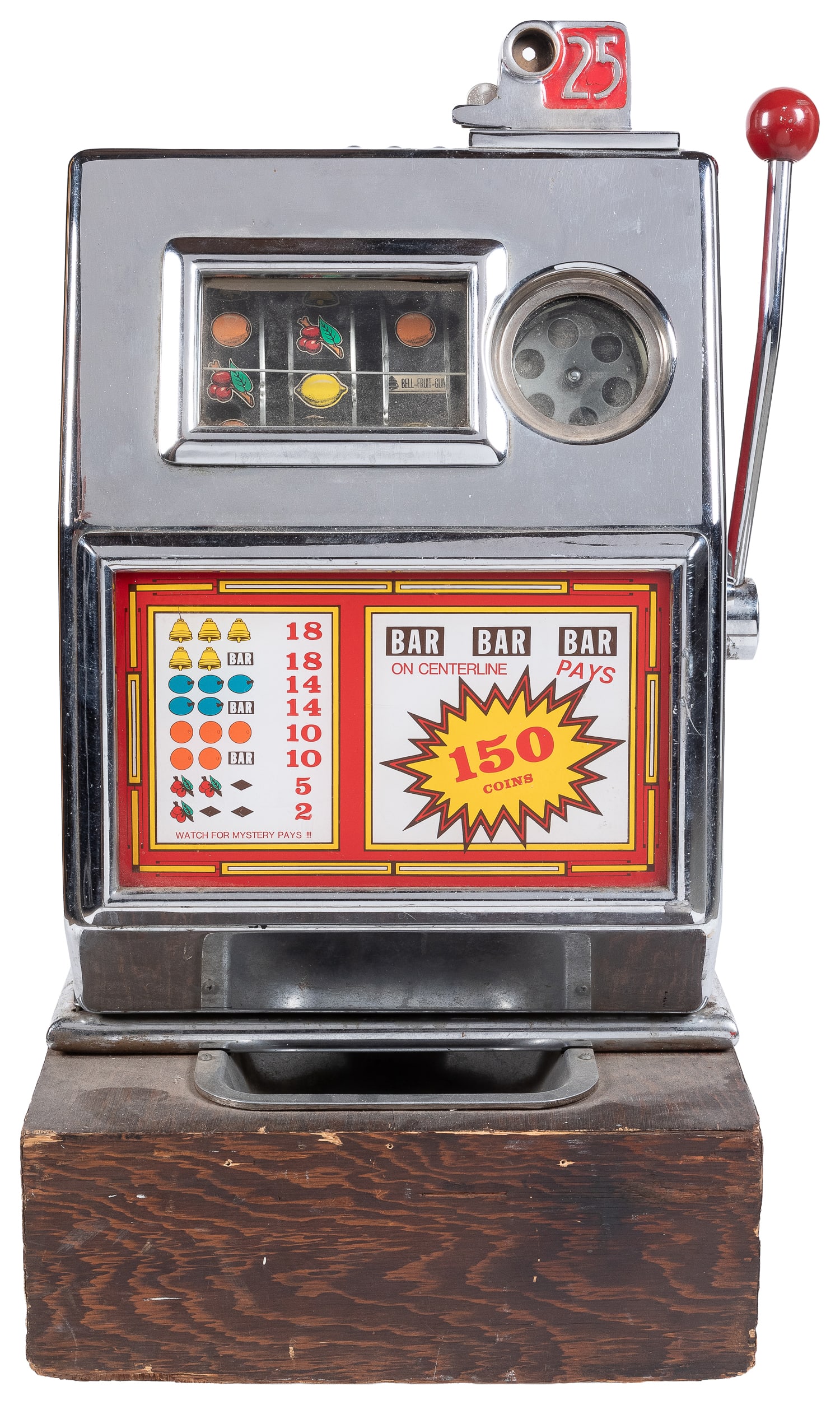 Pace 25 Cent Slot Machine. Chicago: Pace Mfg. Co., ca. 1940s. (1 of 3)